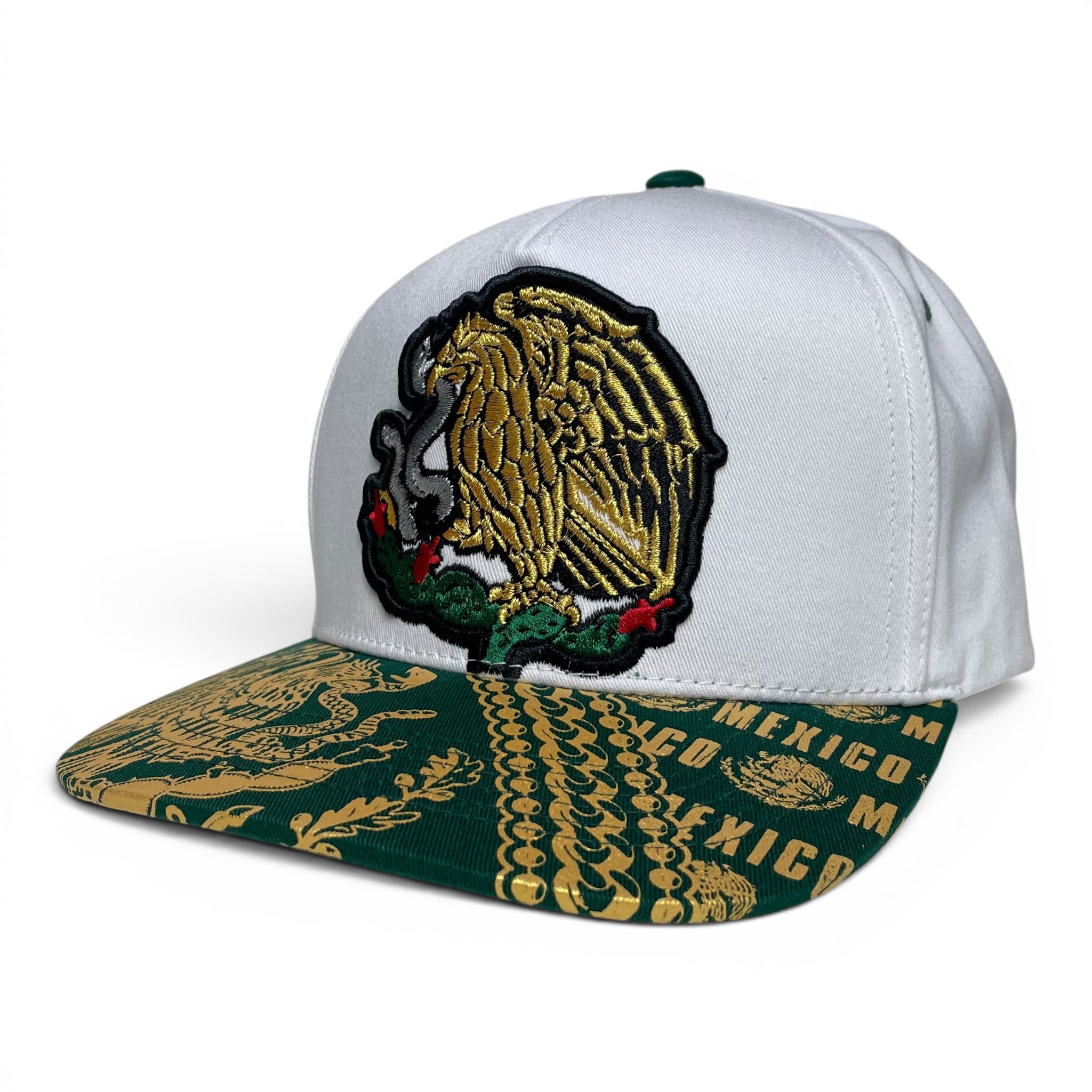 Mexico Golden Eagle Baseball Cap Snapback Flat Brim Embroidery