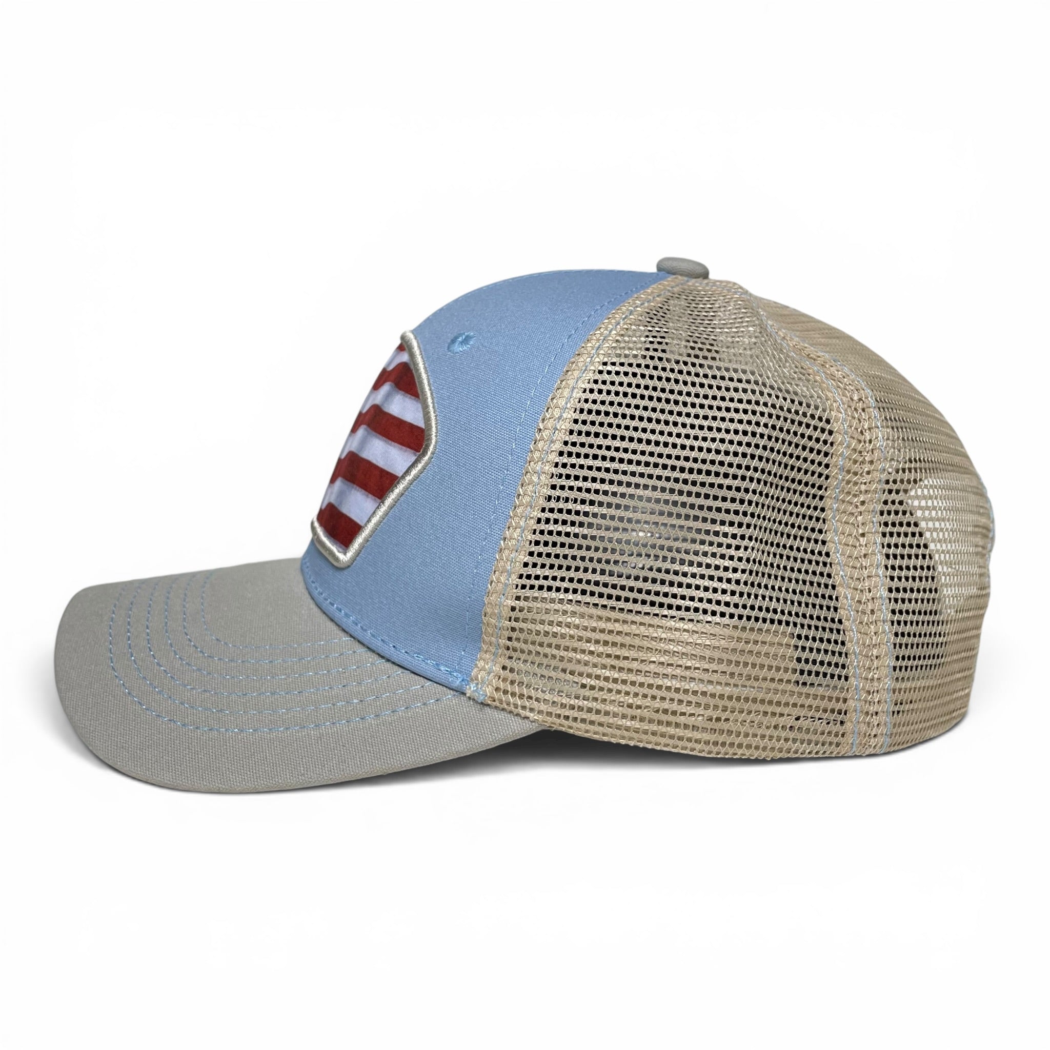 American USA Flag Baseball Snapback Cap – Blue, curved brim, Unisex