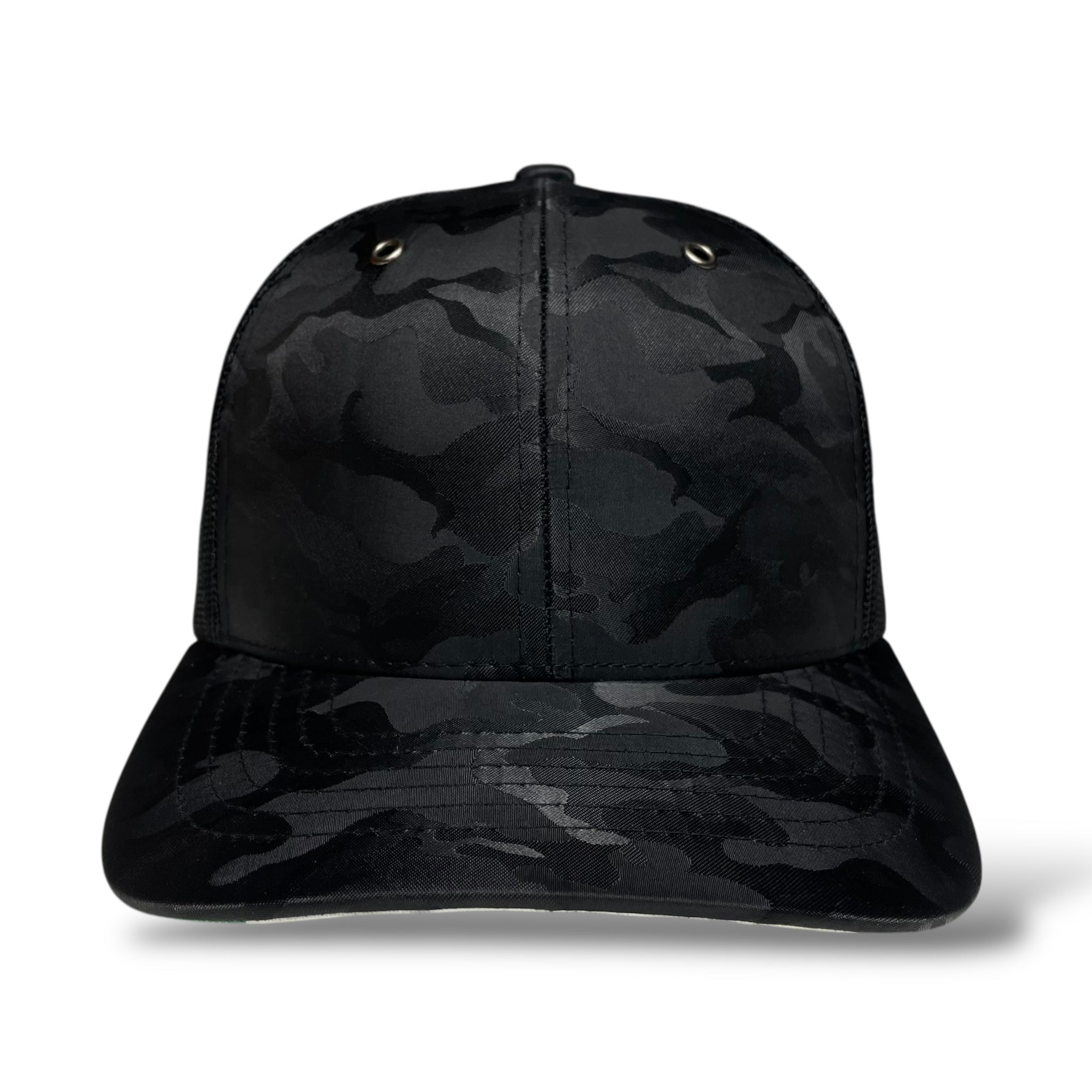 Blank Camo Trucker Hat with Mexico Flag Under Visor