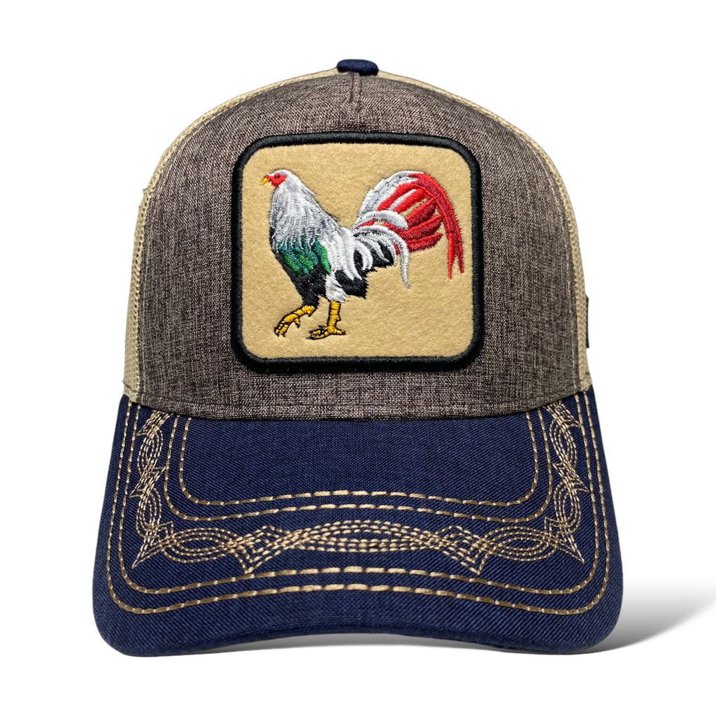 Wholesale Western Trucker Cap with Rooster Embroidered Patch | Mesh Snapback Hat