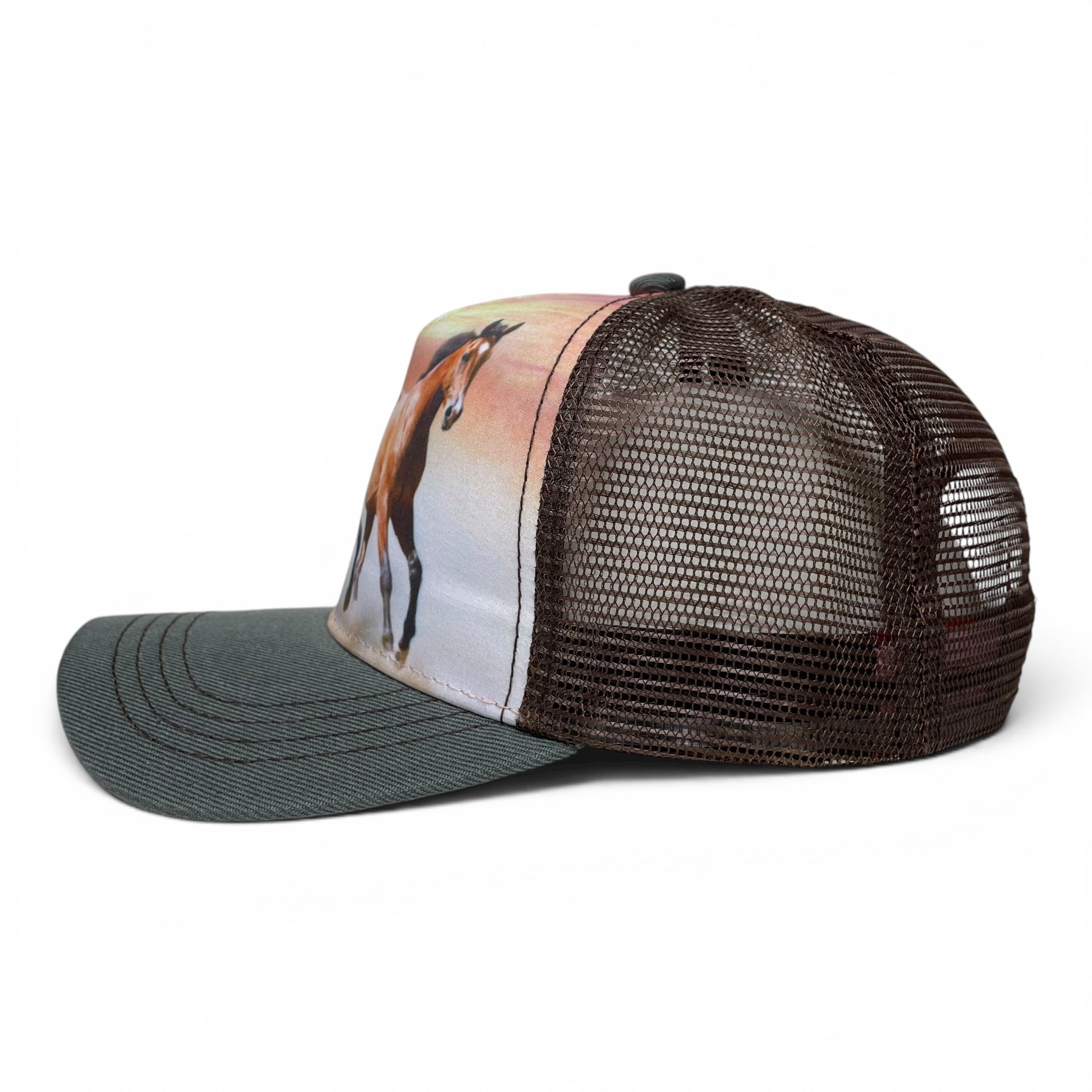 Two Horse Bronco Snapback Hat, Western, Rodeo, Outdoor Style Cap