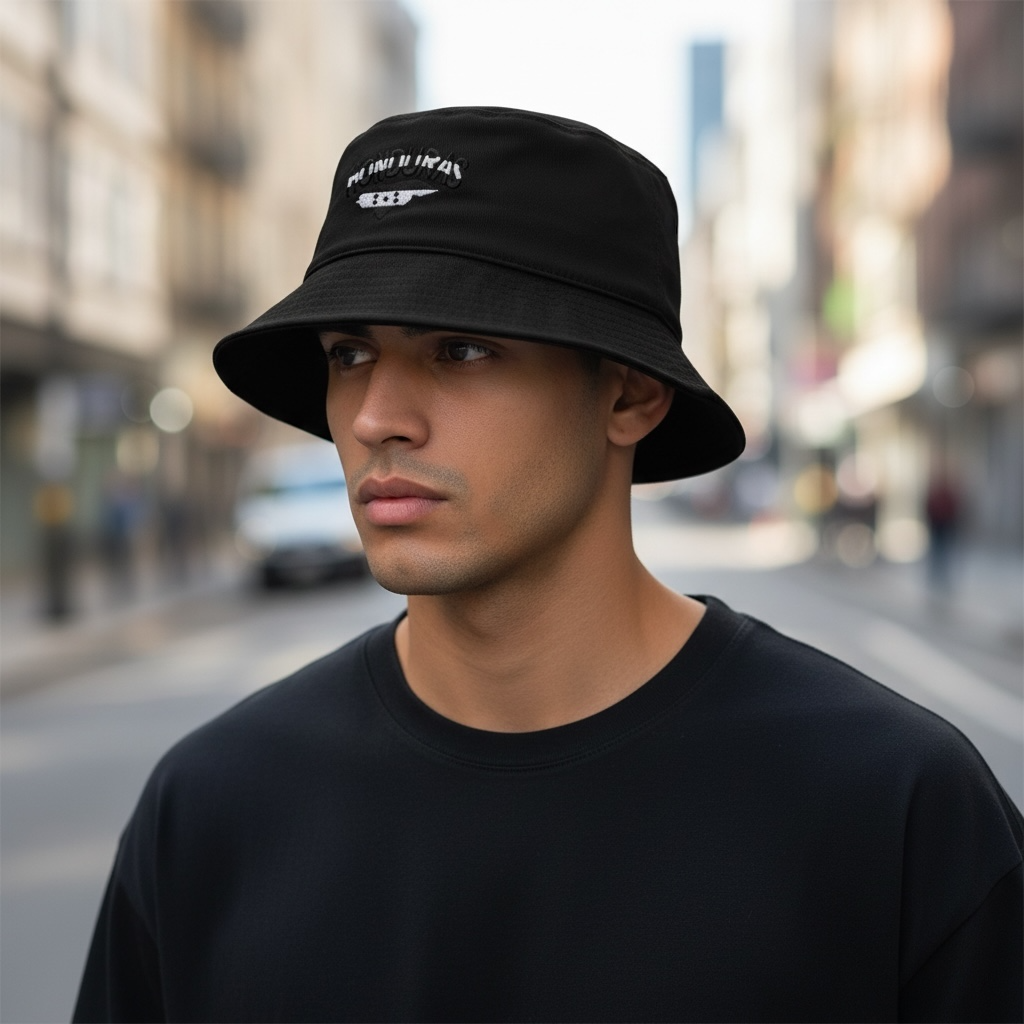 Honduras Flag Embroidered Bucket Hat, Unisex, Casual Street Style