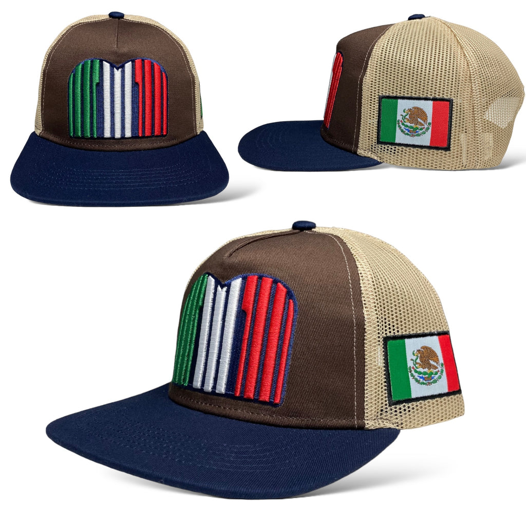 Mexico Embroidered Mesh Snapback Cap - Patriotic Trucker Mexican Hat