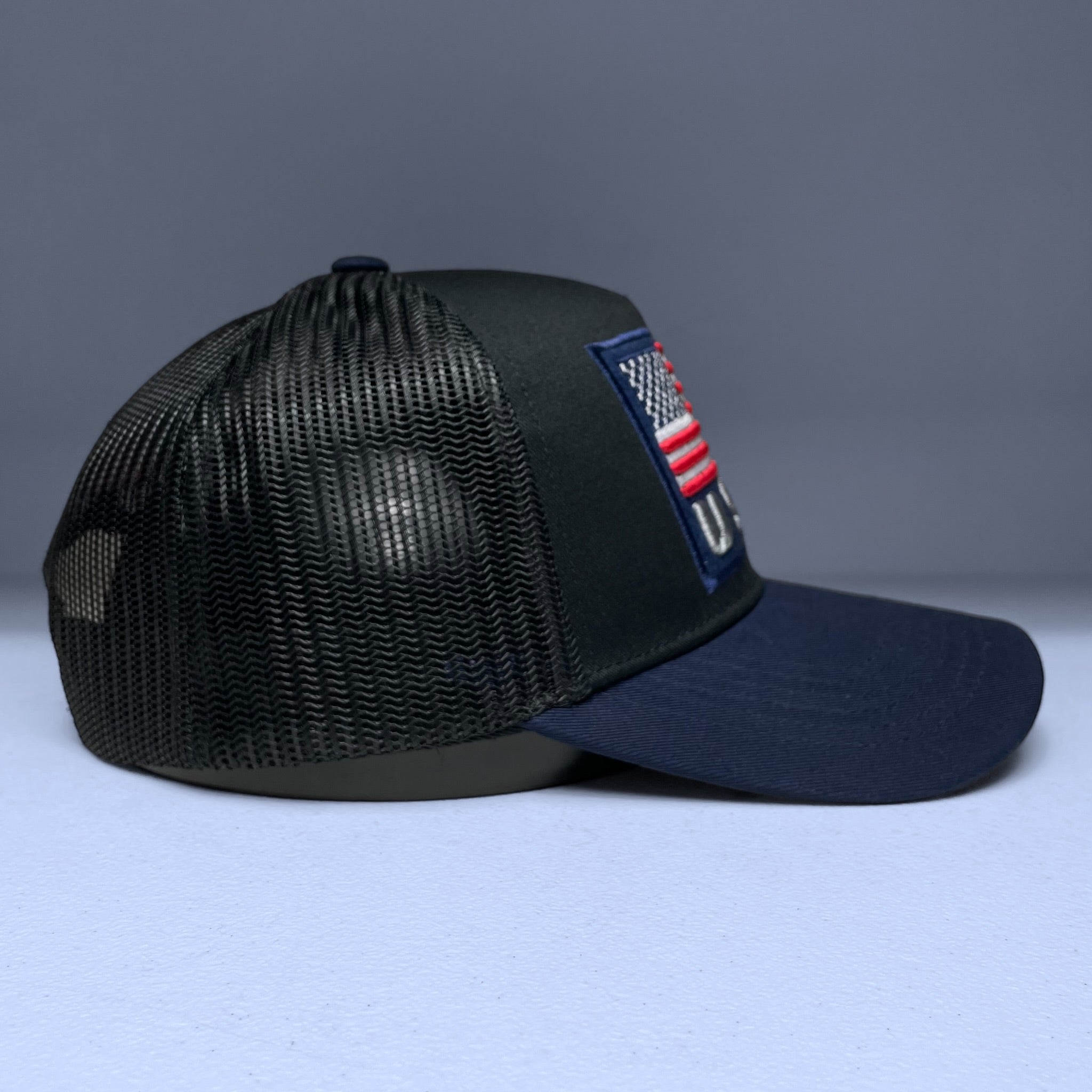American Flag Embroidered Patch Snapback Trucker Hat