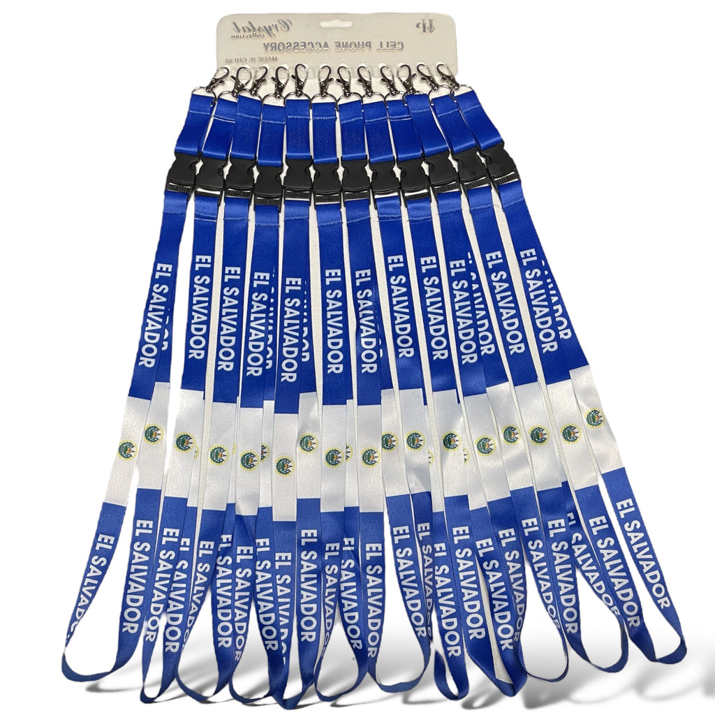 12 El Salvador Flag Lanyard Keychain ID Holder Neck Strap Lanyards