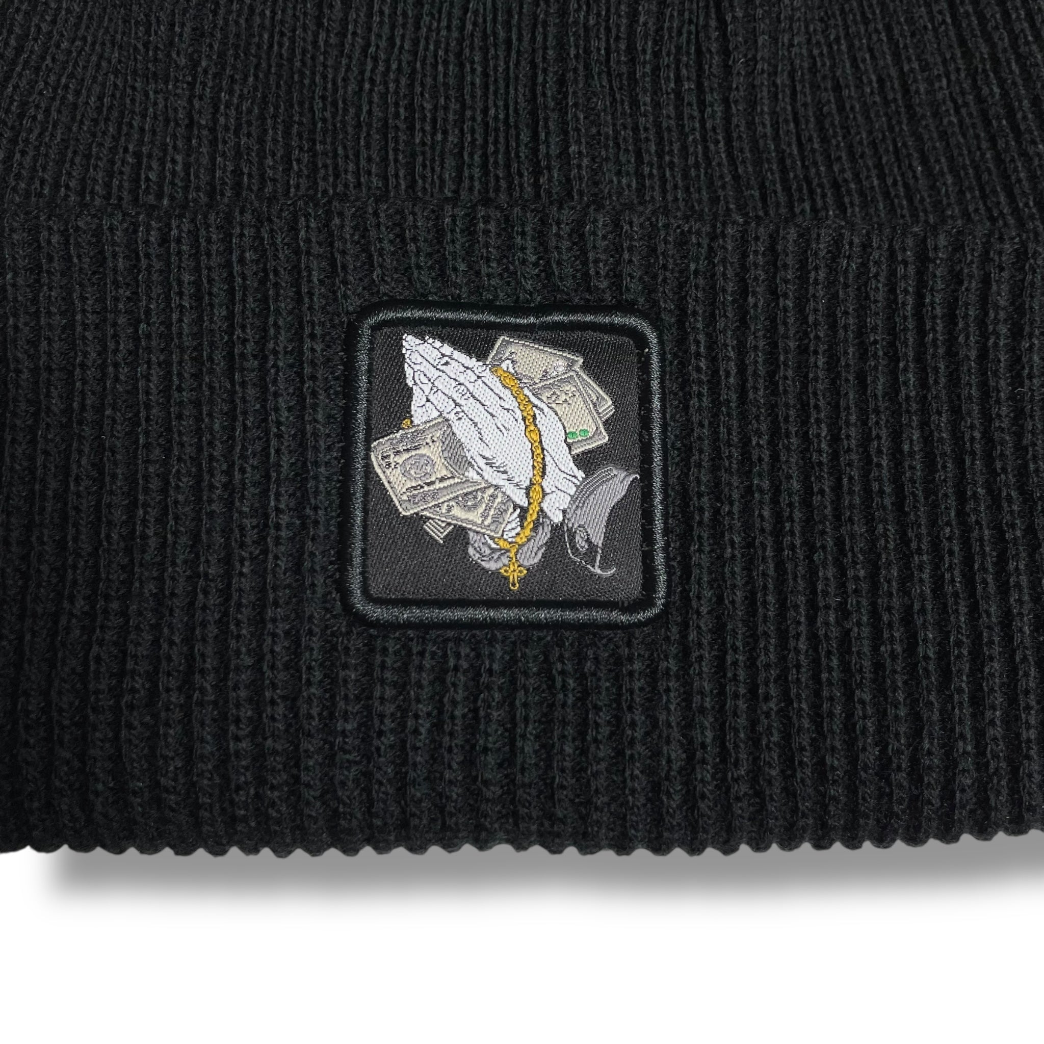 Money prayer hands Patch Winter Beanie Hat