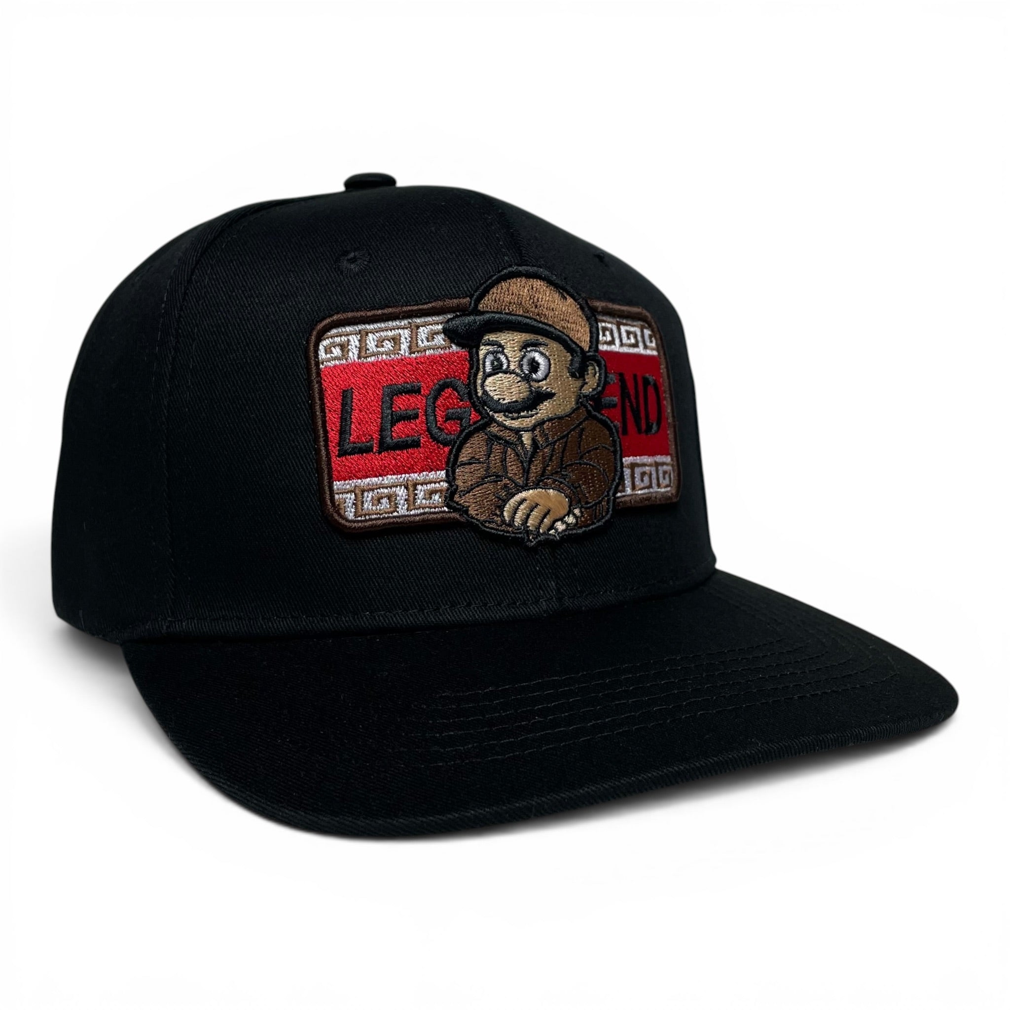 Gorra Super Chapo Bros Bordada, Negra, Ajustable, Visera Plana