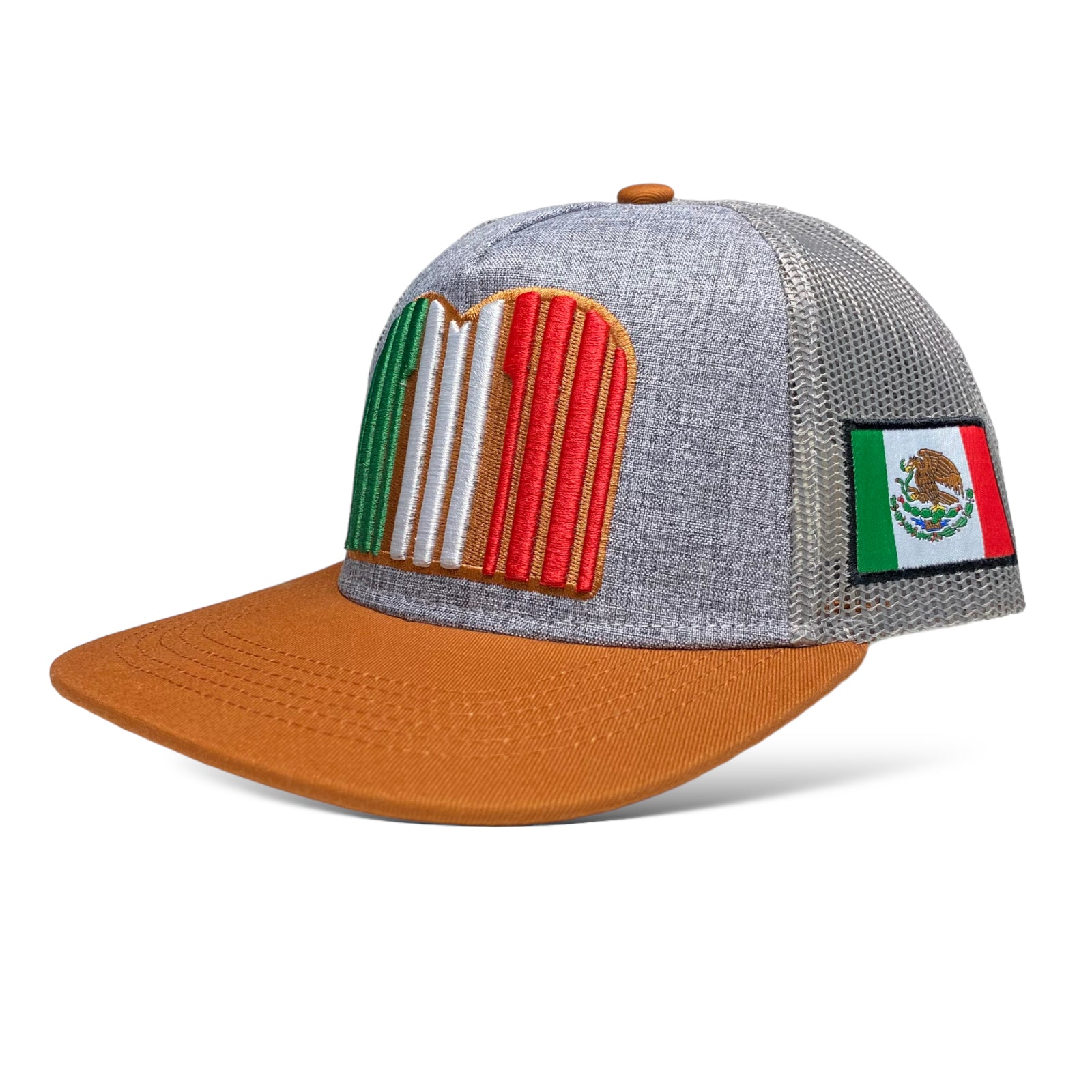 Gorra con Bandera de Mexico Bordada Baseball, Snapback, Visera Plana, Wholesale