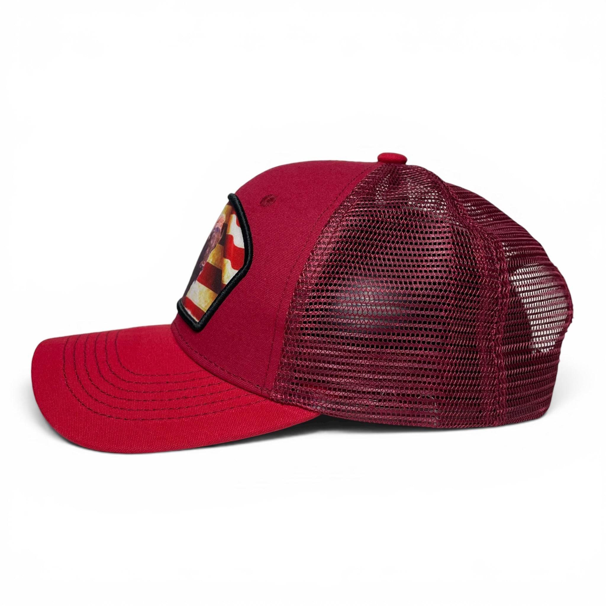 United States USA Flag Bison Buffalo Patch Snapback Trucker Hat