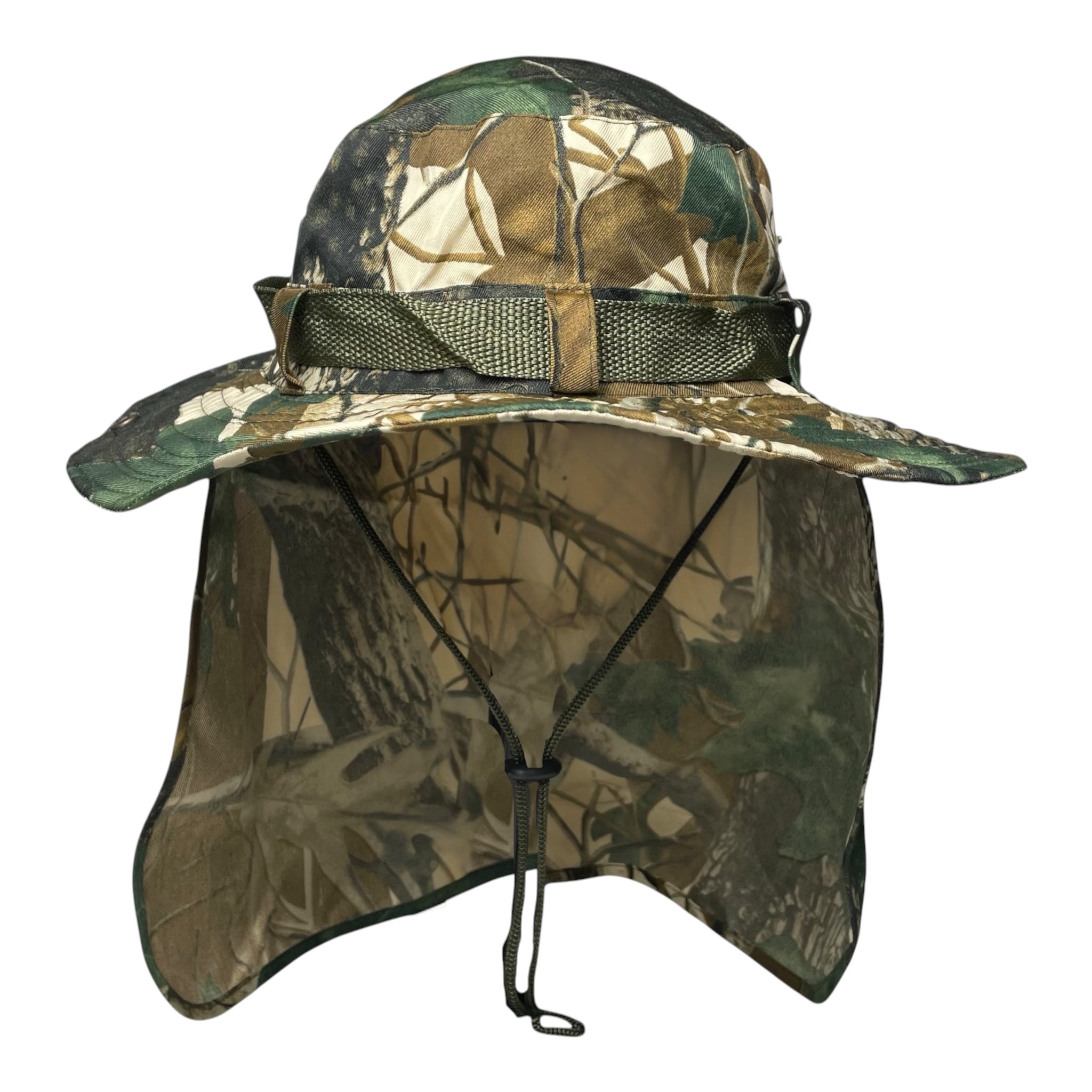 Summer Camouflage Boonie Hat, Wide Brim, Neck Flap, Fishing, Hunting