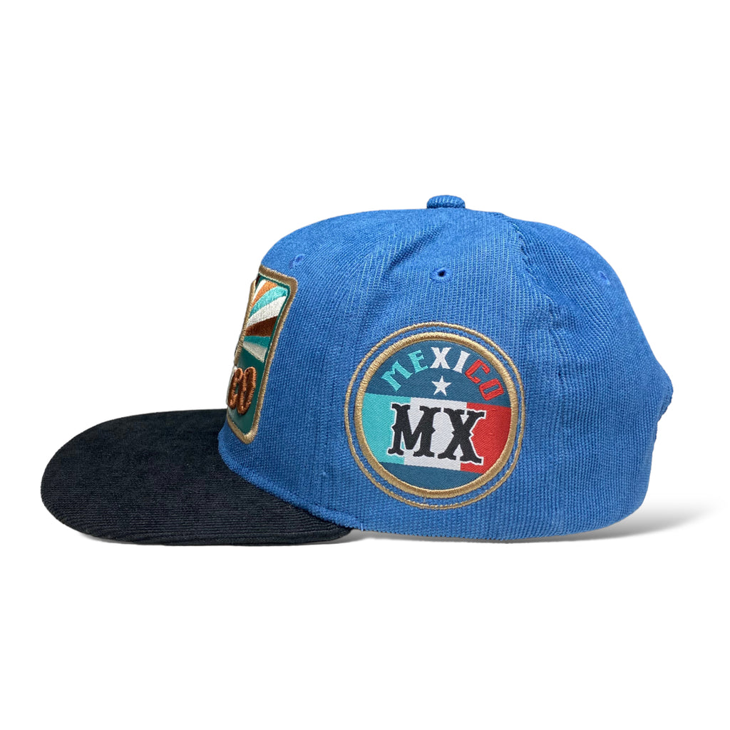 Mexico Eagle Flat Brim Snapback Cap Corduroy Hat - Gorra Mexicana de Pana