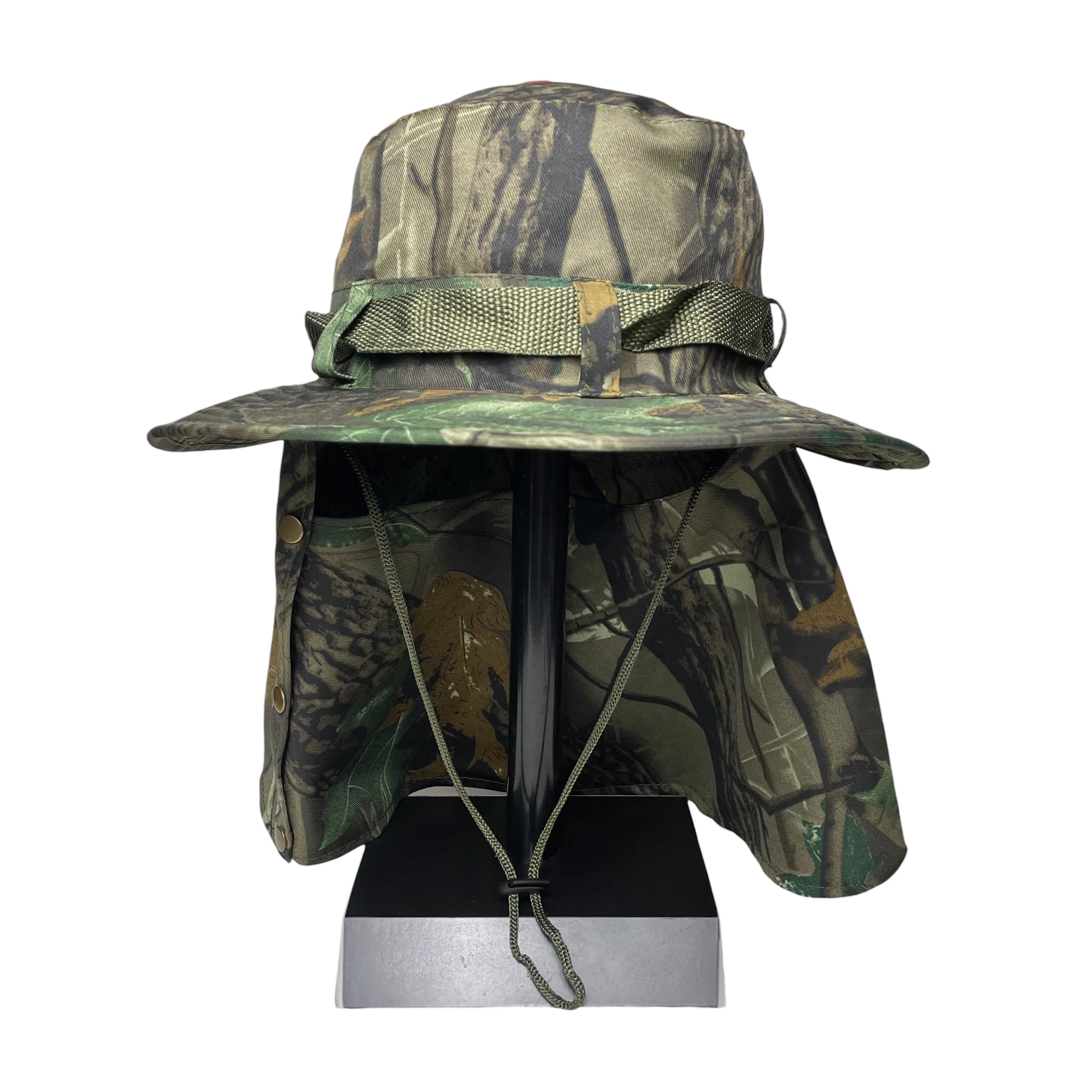 Camouflage Sun Hat, Neck and Face Flap, One Side Removable, Fishing, hunting