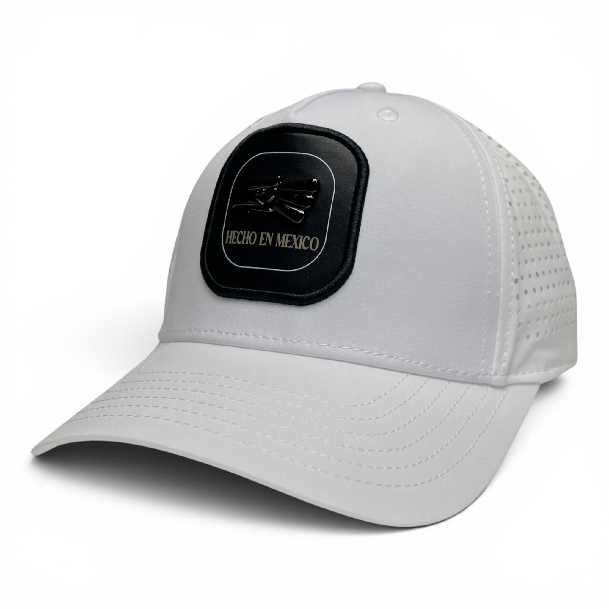 Hecho en Mexico Eagle Baseball Cap, White, Laser Cut, Snapback, Sport