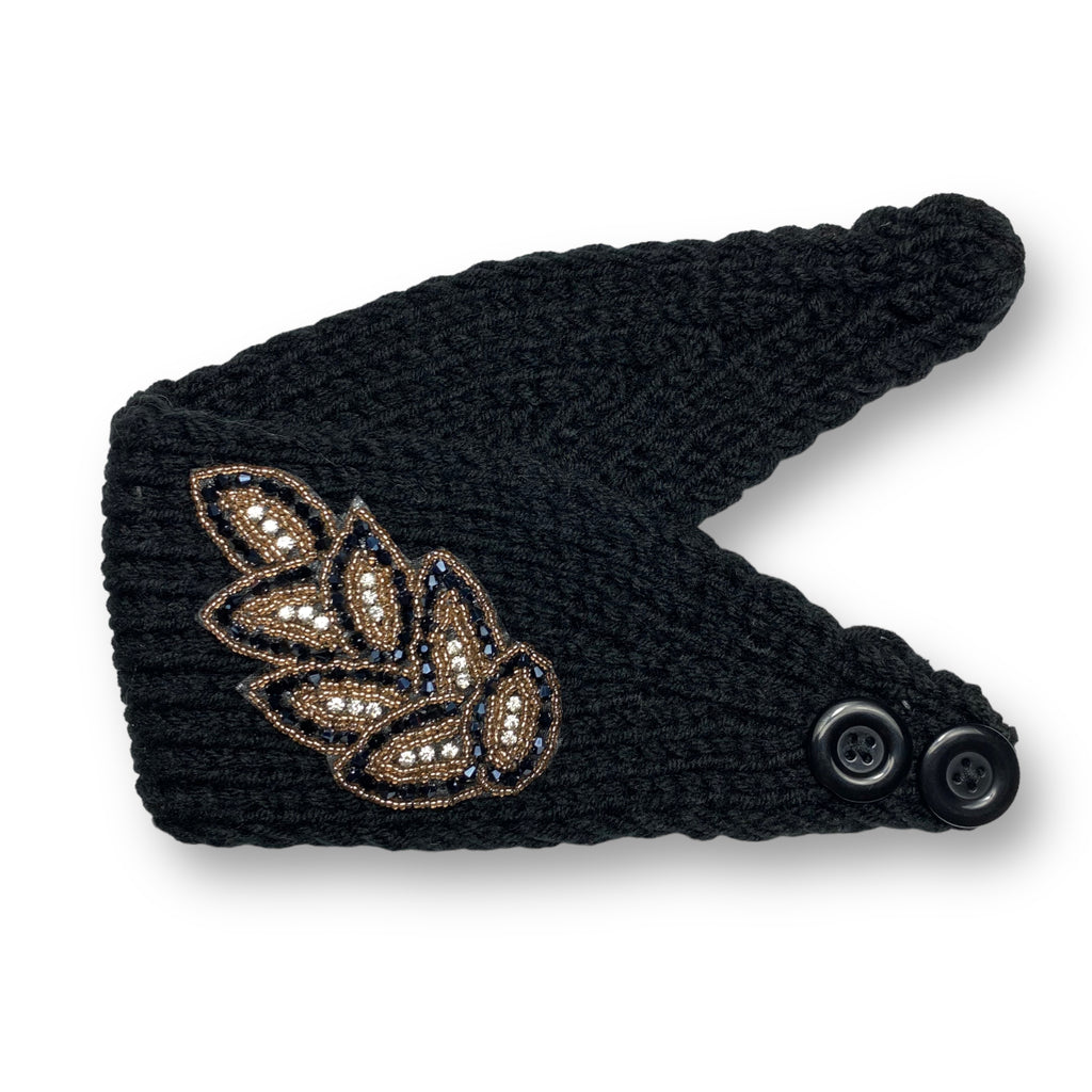 Women's Winter Knit Wool Headband – Ear Warmer Turban Hat - Black