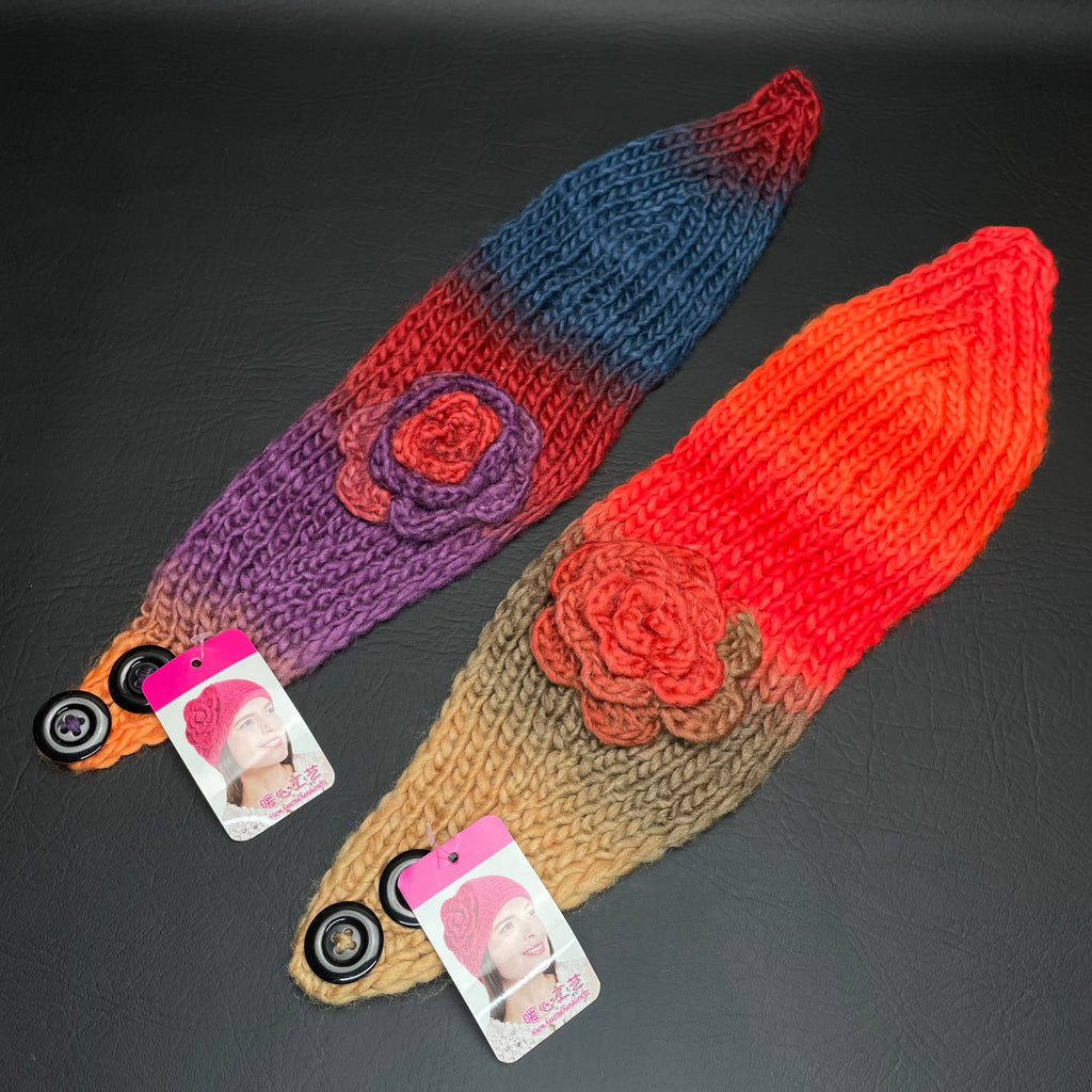 Set of 2 Women's Multicolor Knitted Winter Headband