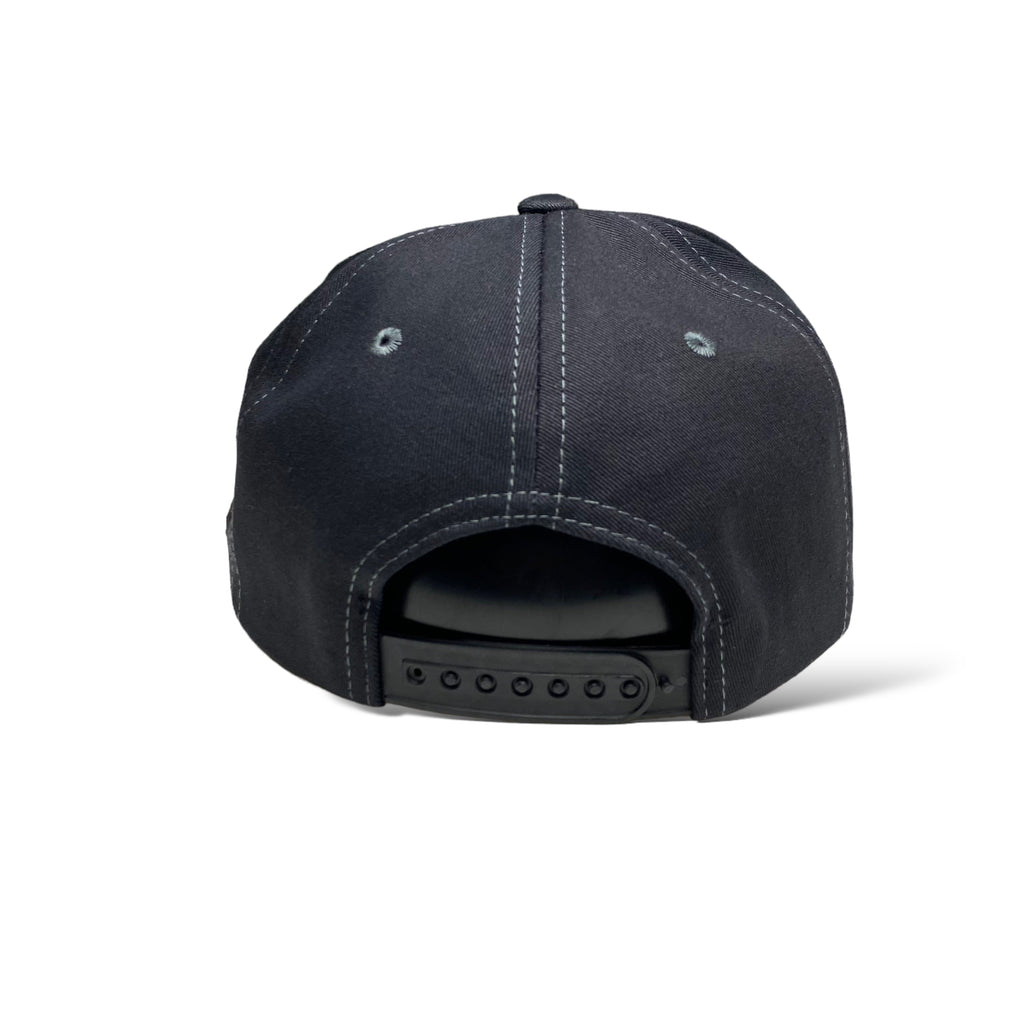 Black Western Style Snapback Cap with Embroidered Bull Patch