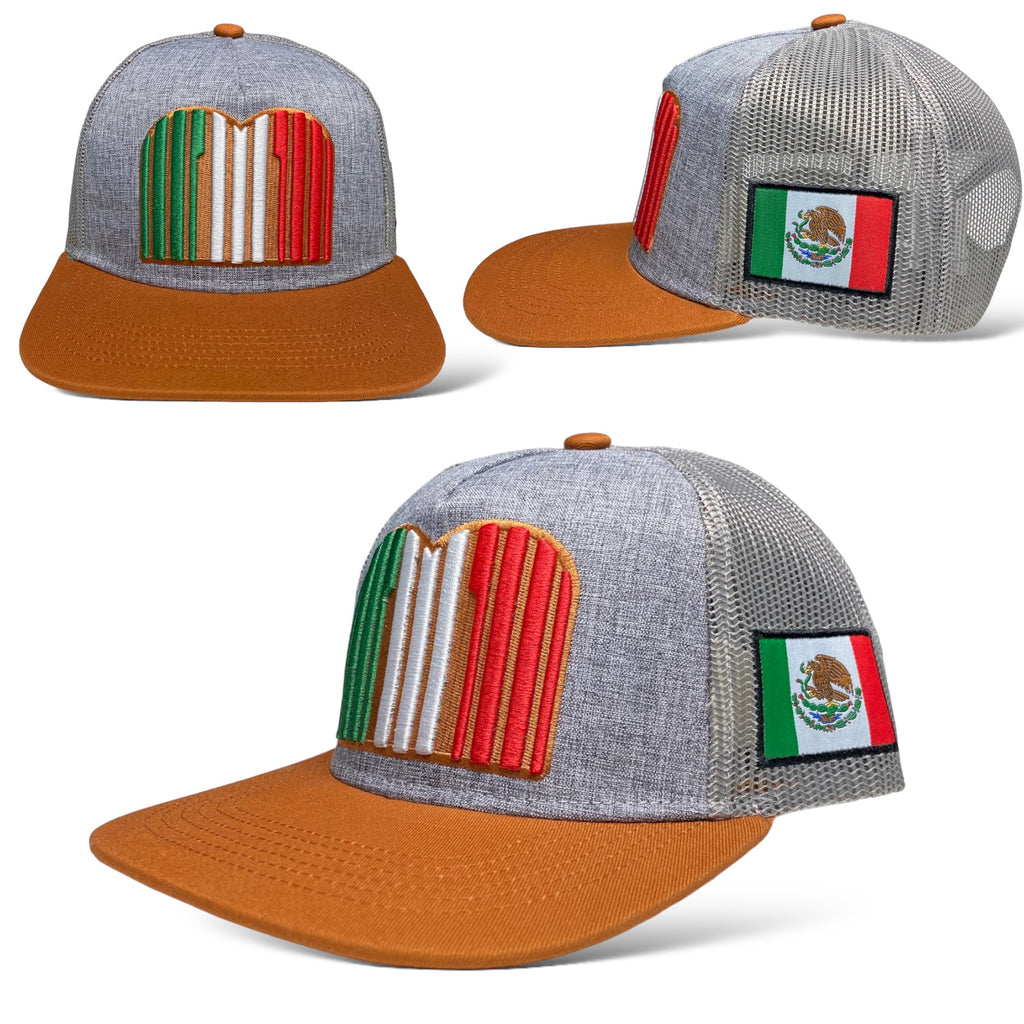 Mexico Embroidered Mesh Snapback Cap - Patriotic Trucker Mexican Hat