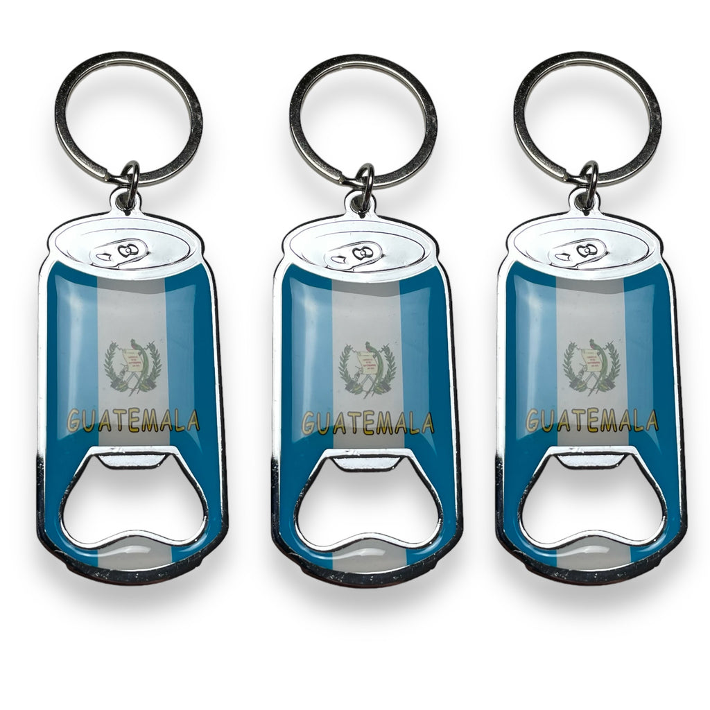 3 Guatemala Flag Keychain, Opener | Bandera de Guatemala Llavero