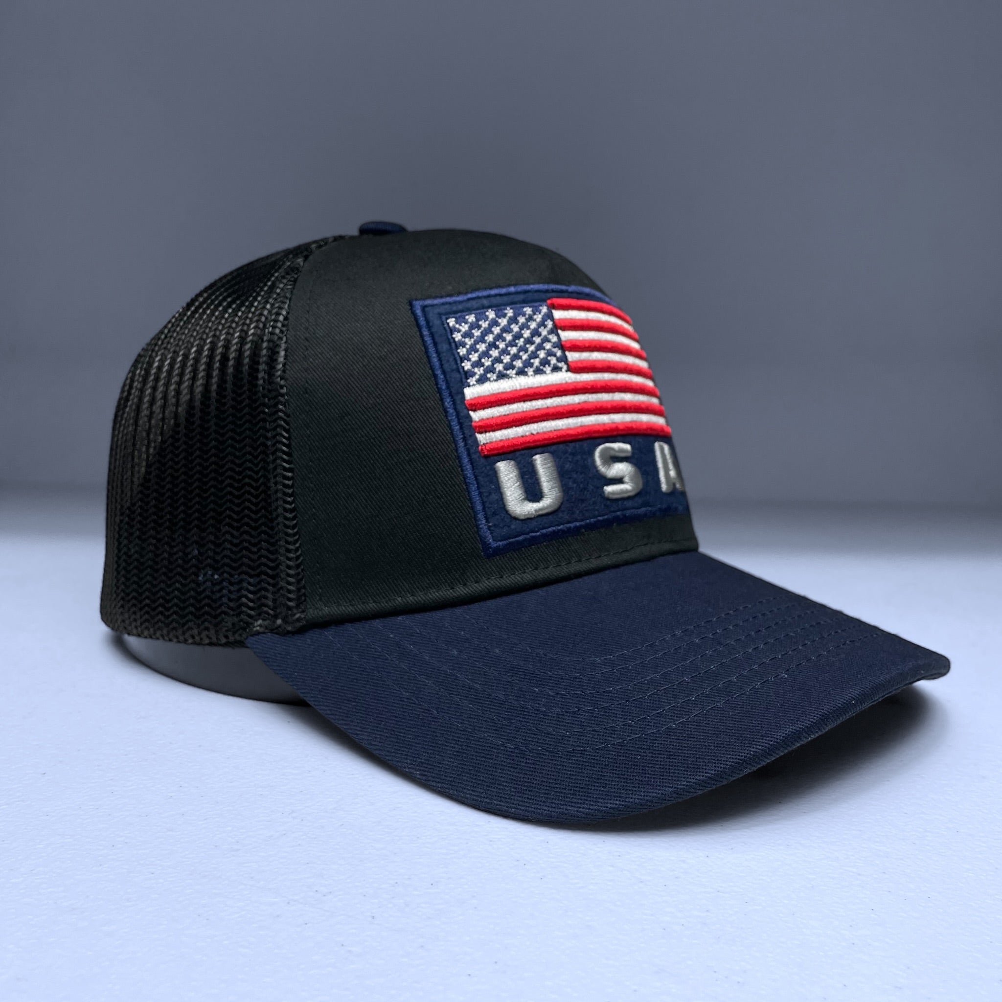 American Flag Embroidered Patch Snapback Trucker Hat