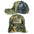 Trucker Hat with Camouflage Design, Embroidered USA Flag, and Tree & Leaf Patter