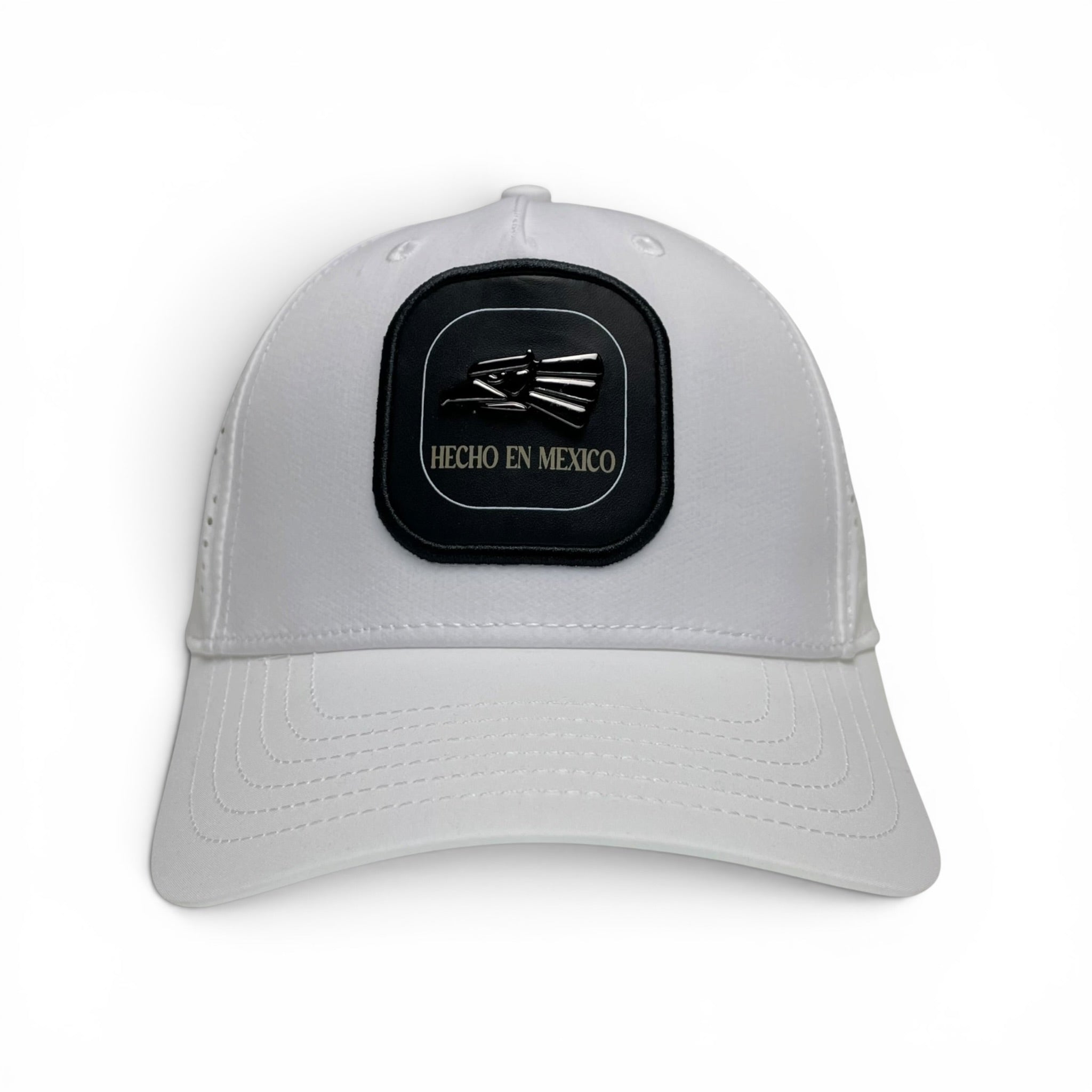 Hecho en Mexico Eagle Baseball Cap, White, Laser Cut, Snapback, Sport