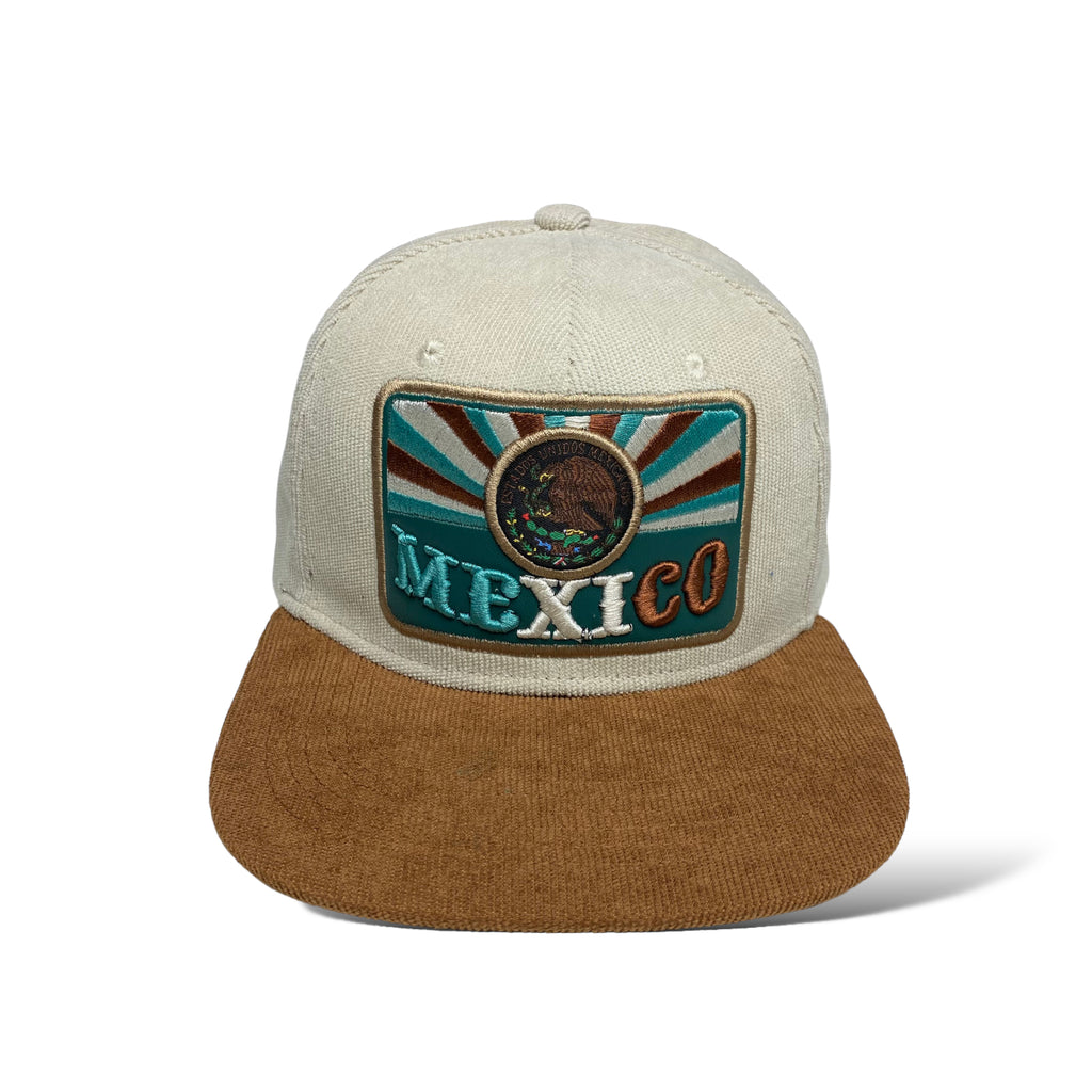 Mexico Eagle Flat Brim Snapback Cap Corduroy Hat - Gorra Mexicana de Pana