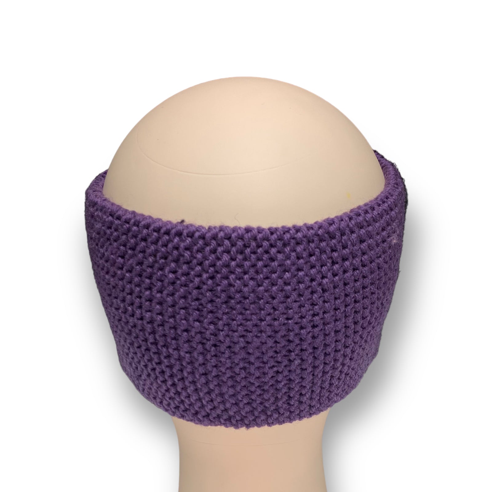 Women's Winter Knitted Pearls Ear Warmer Headband Hairband -Purple