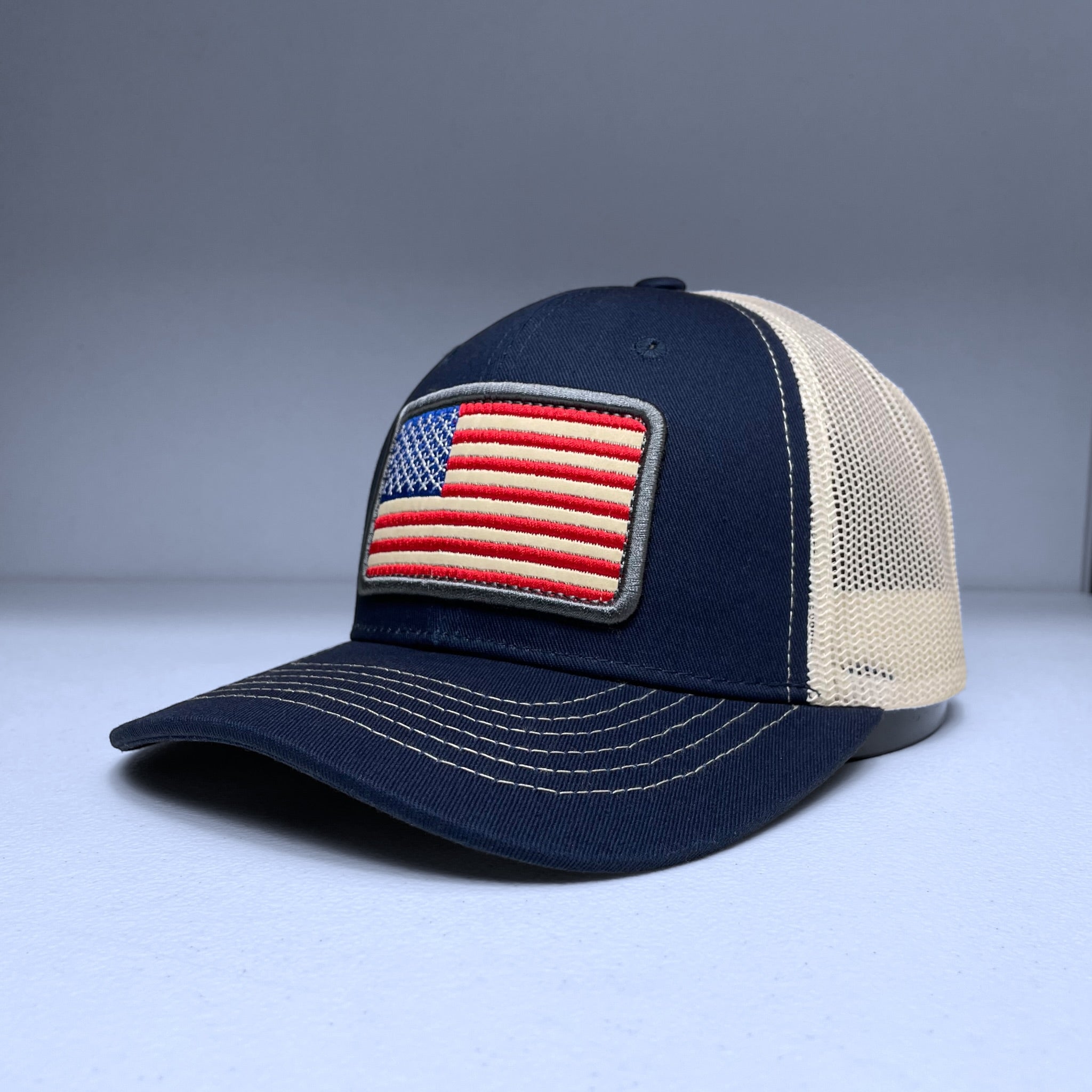 American USA Embroidered Flag Snapback Trucker Hat