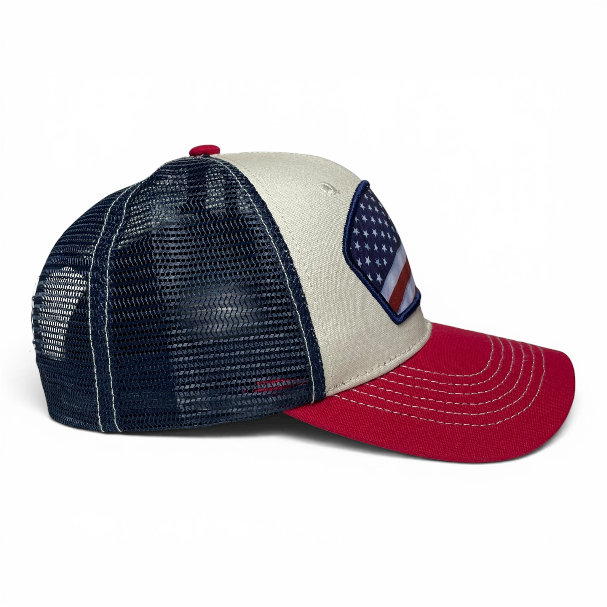 USA Flag Printed Patch Trucker Hat, Snapback, Unisex