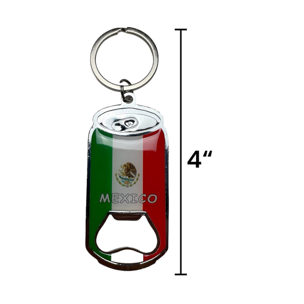 3 Mexico Flag Keychain, Opener | Bandera de Mexico Llavero