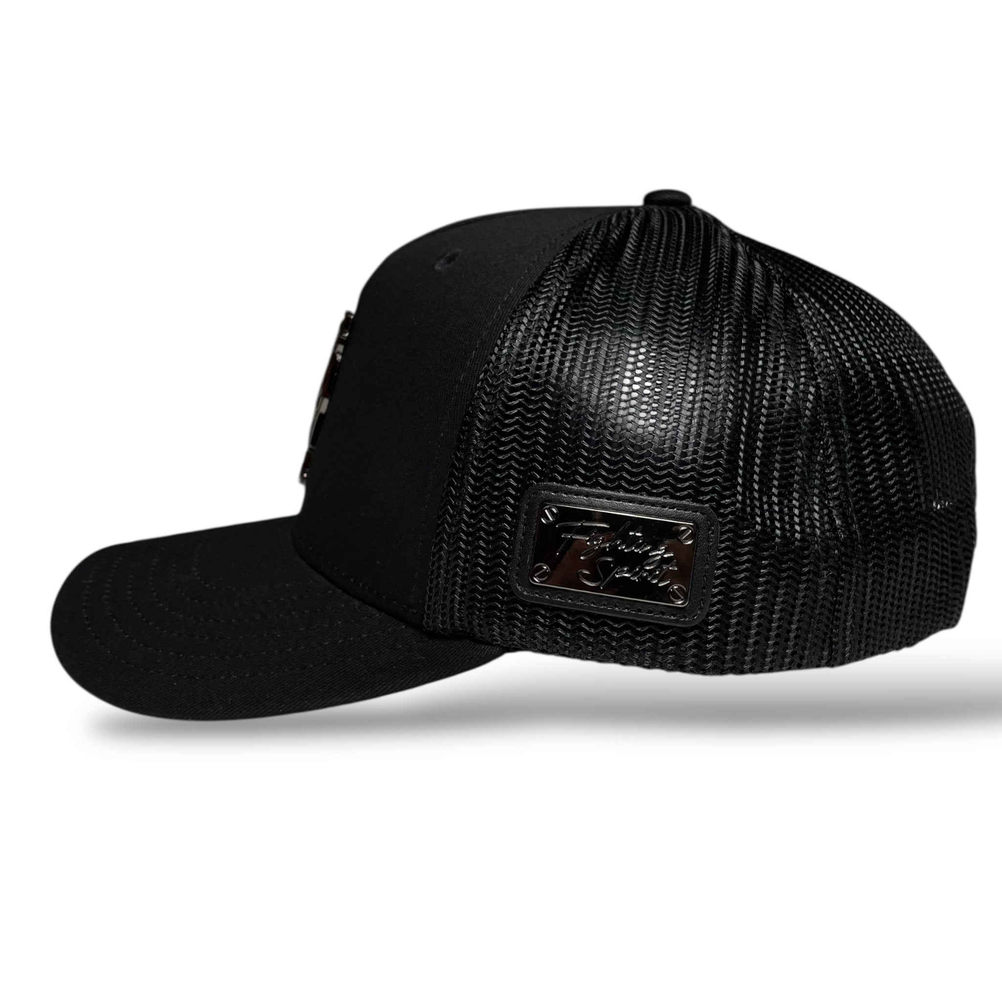 Rooster Metal Emblem Cowboy Rodeo Western Trucker Hat