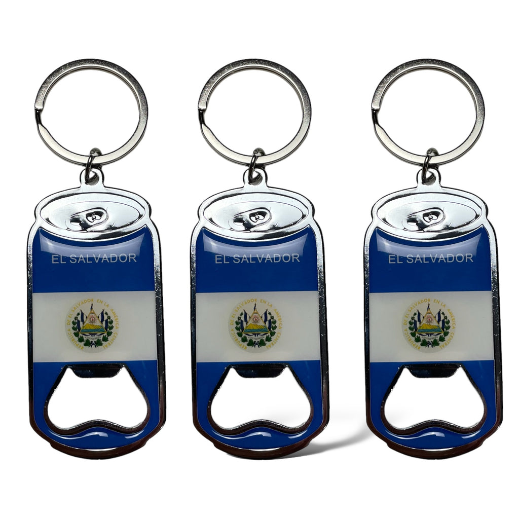 3 El Salvador Flag Keychain, Opener | Bandera de El Salvador Llavero