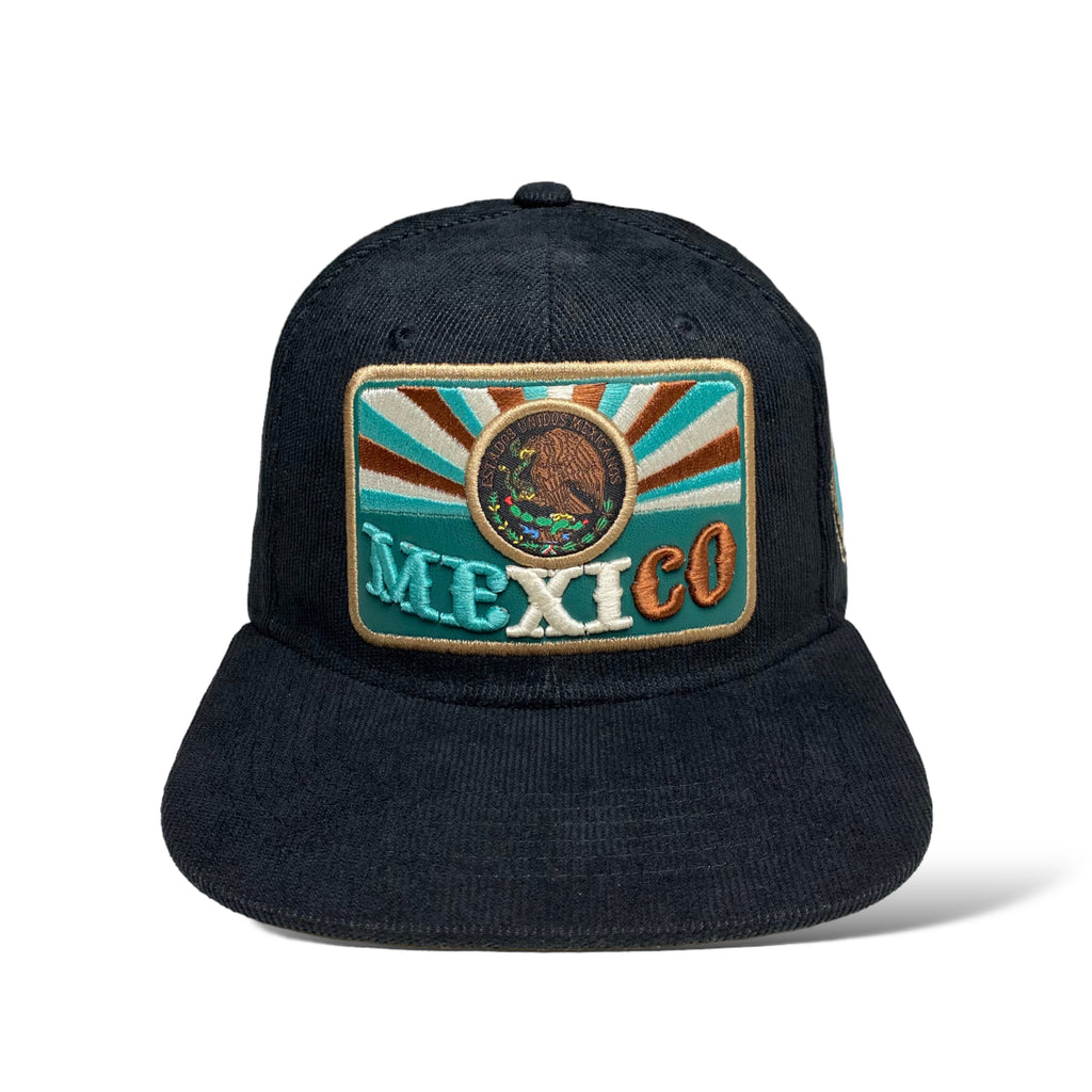 Mexico Eagle Flat Brim Snapback Cap Corduroy Hat - Gorra Mexicana de Pana