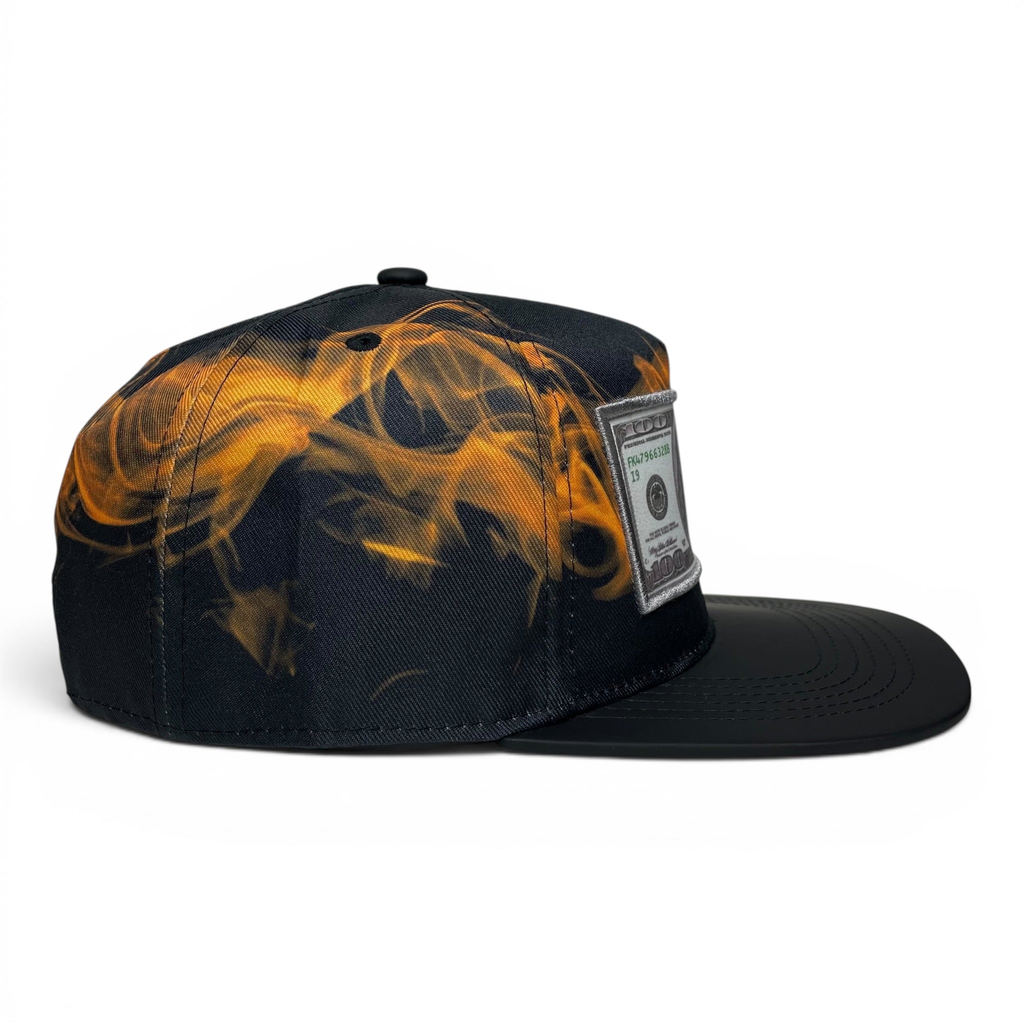 100 Dollar Bill Embroidered Patch Snapback Cap