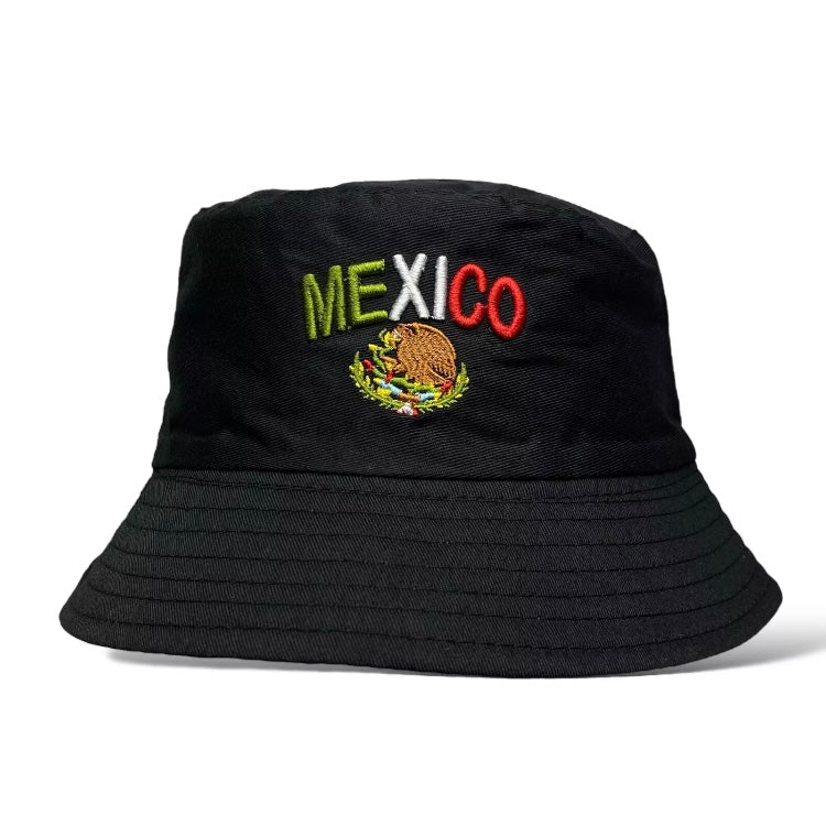 Mexico Flag Embroidered Bucket Hat - Sun Protection, Hiking, Fishing, Beach Hat