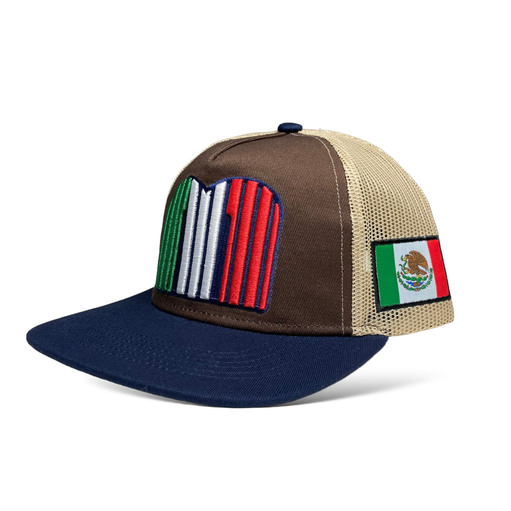 Mexico Embroidered Mesh Snapback Cap - Patriotic Trucker Mexican Hat