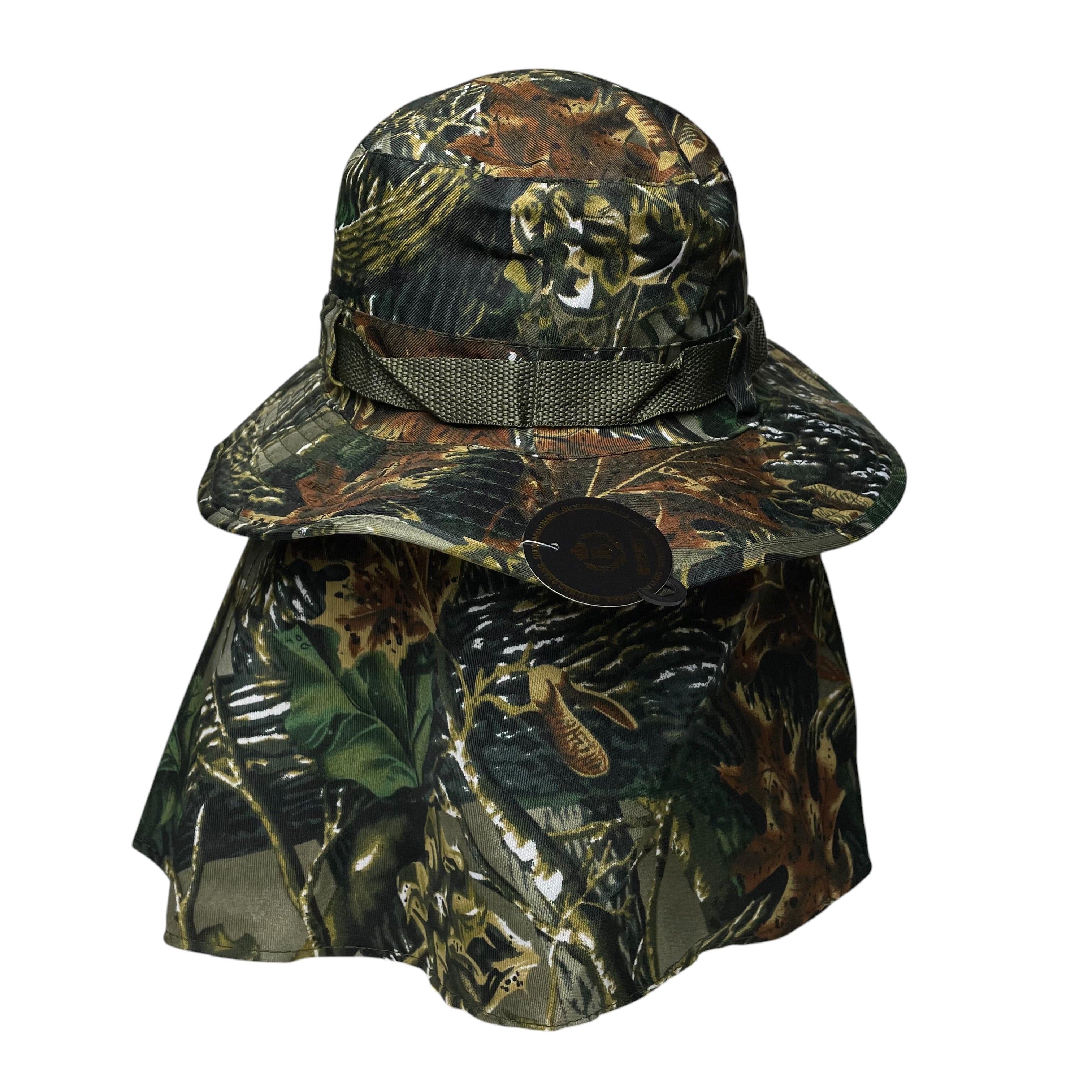 Camouflage Sun Hat, Neck and Face Flap, One Side Removable, Fishing, hunting
