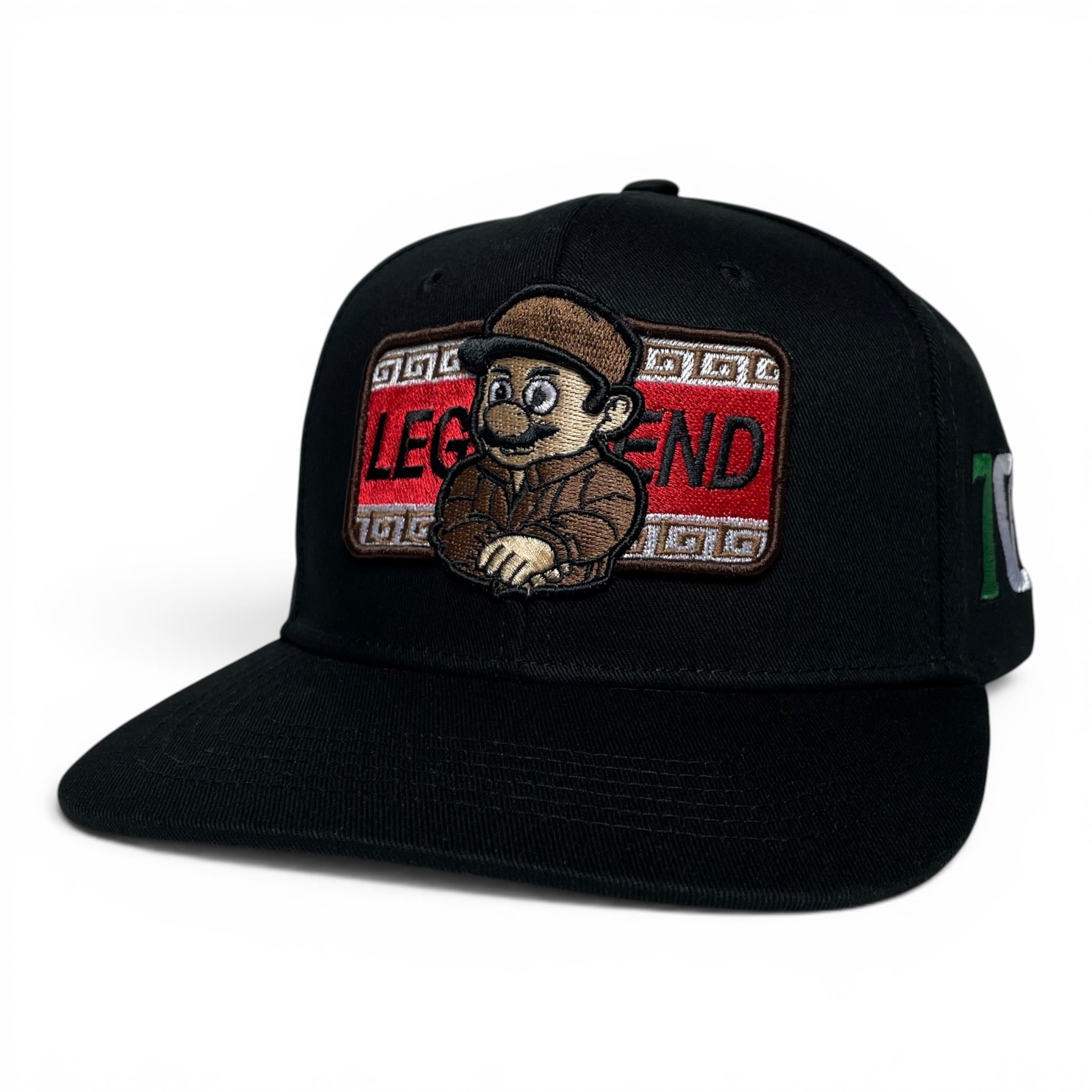 Gorra Super Chapo Bros Bordada, Negra, Ajustable, Visera Plana