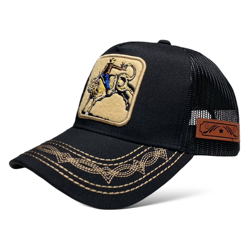 Rodeo Cowboy Hat Bull Rider | Bull Western trucker Mesh Snapback Baseball Cap