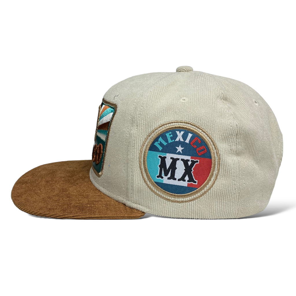 Mexico Eagle Flat Brim Snapback Cap Corduroy Hat - Gorra Mexicana de Pana