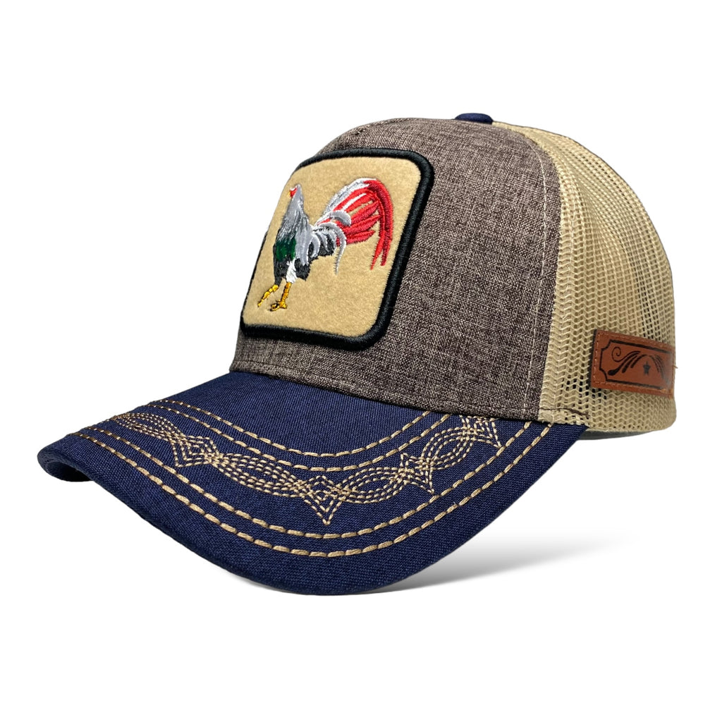 Wholesale Western Trucker Cap with Rooster Embroidered Patch | Mesh Snapback Hat