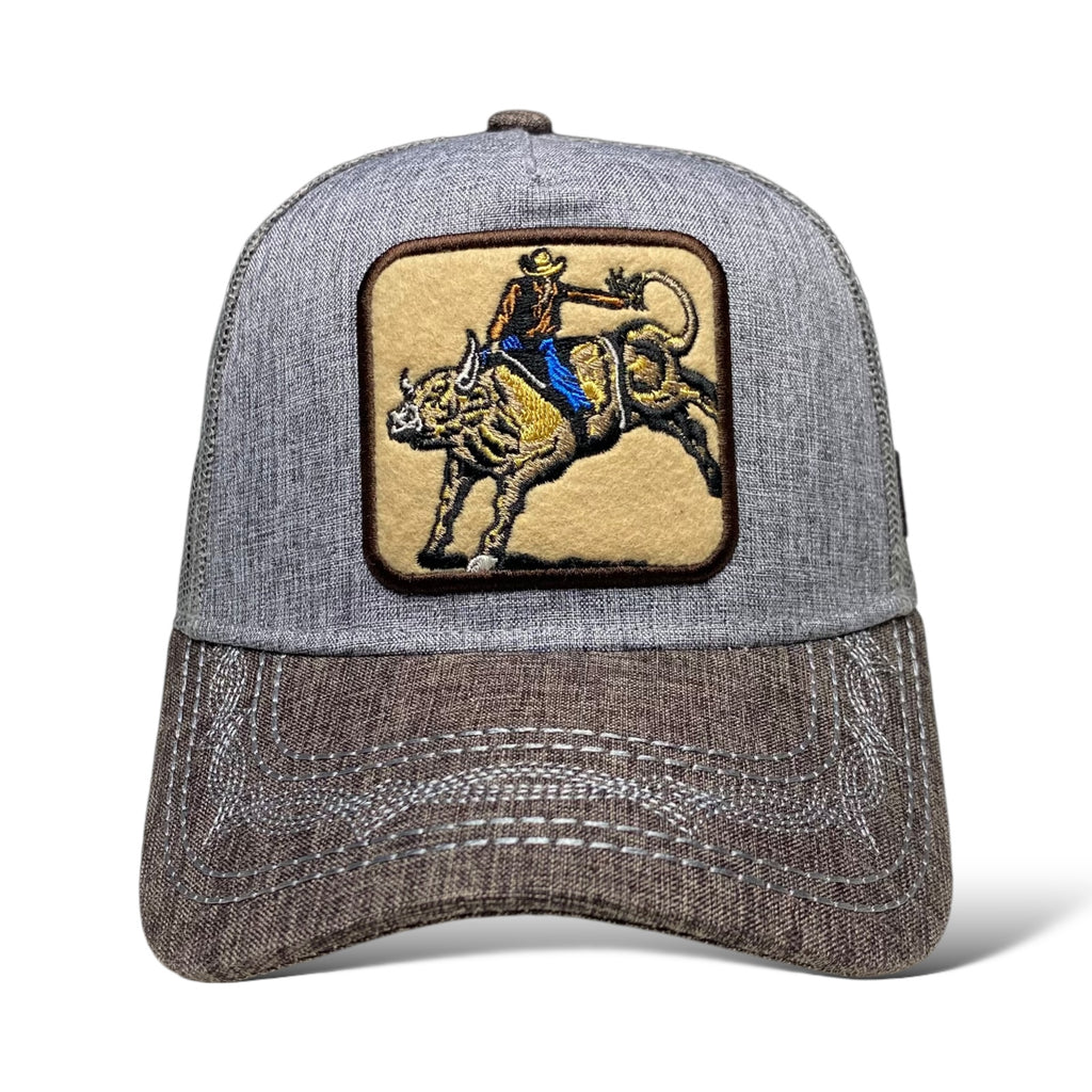 Rodeo Cowboy Hat Bull Rider | Western Trucker Cap, Embroidered Bull Rider Design