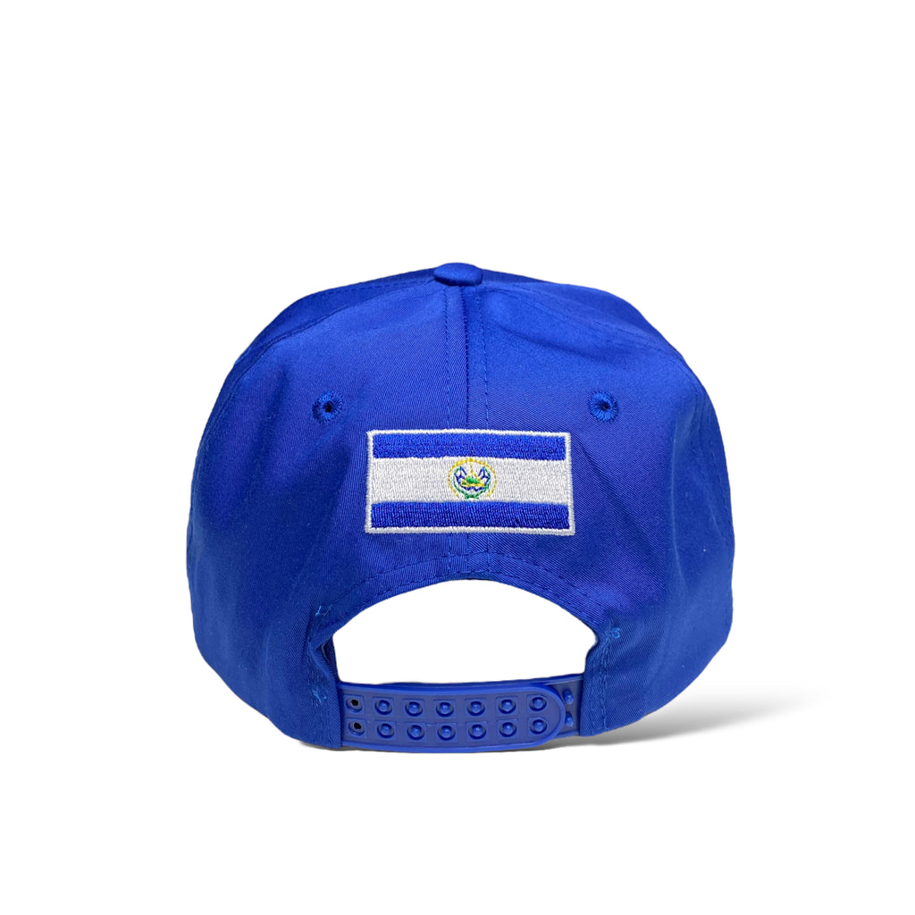 El Salvador Flag Embroidered Flat Brim Snapback Cap - Patriotic Salvadoran Hat