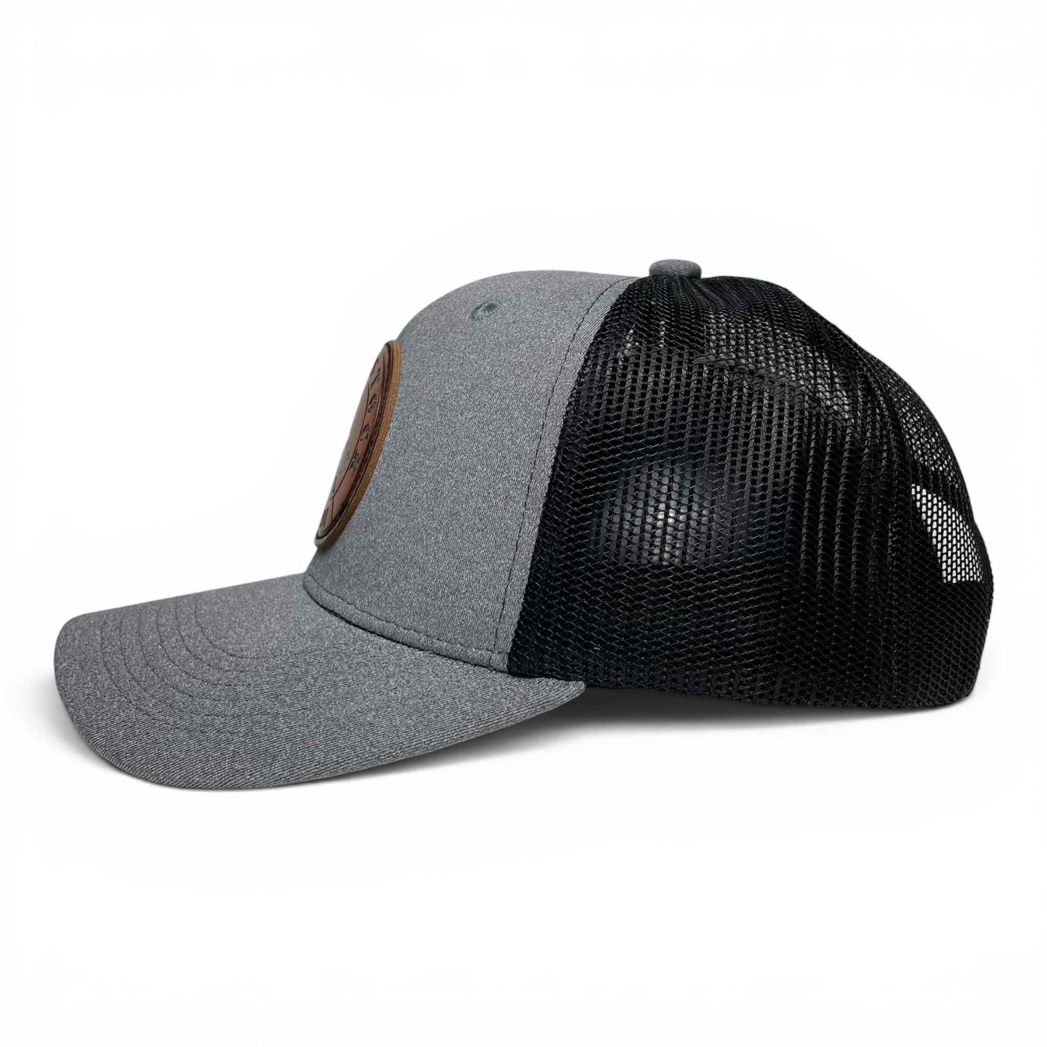 Roughstock Rodeo Bull Leather Patch Trucker Snapback Cap