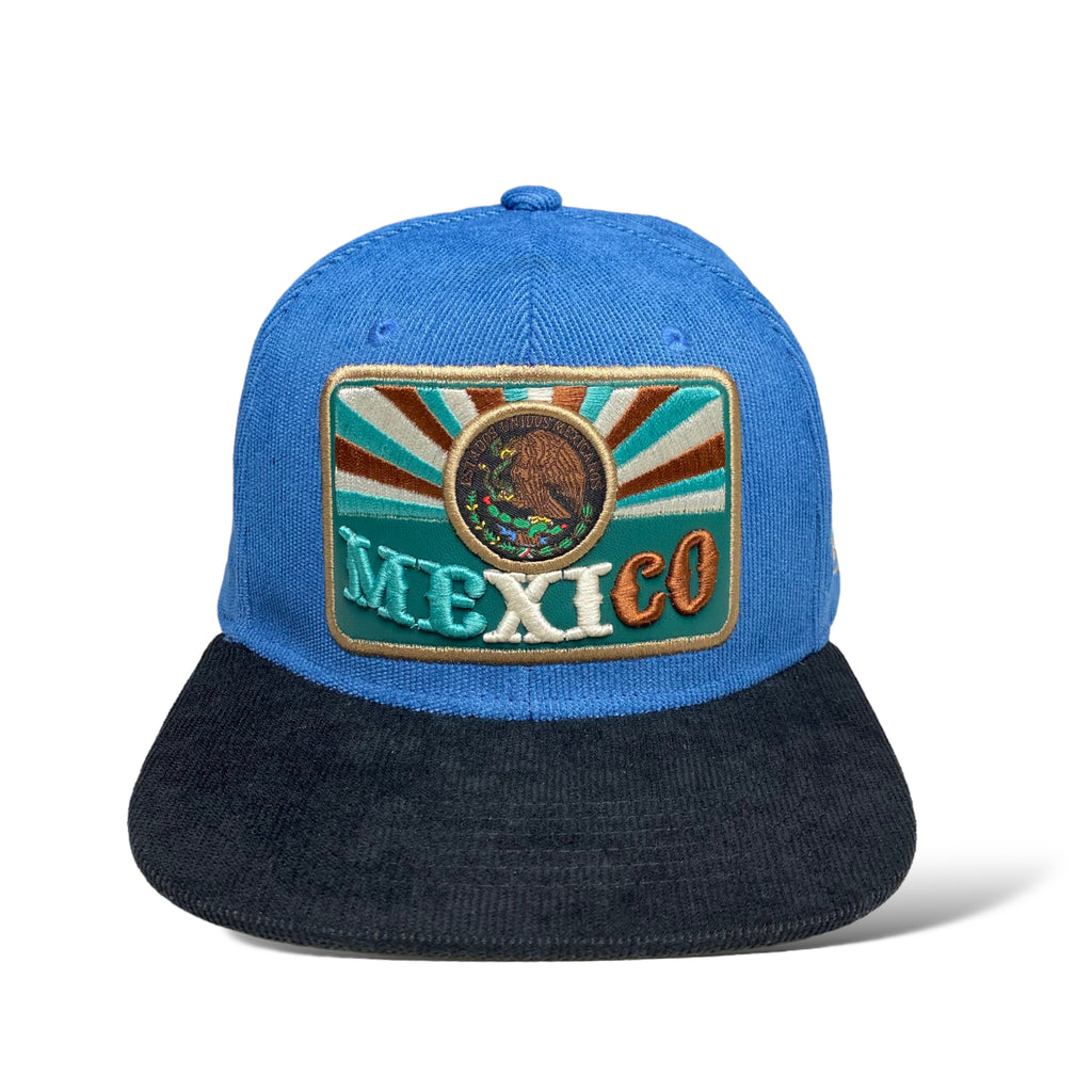 Mexico Eagle Flat Brim Snapback Cap Corduroy Hat - Gorra Mexicana de Pana