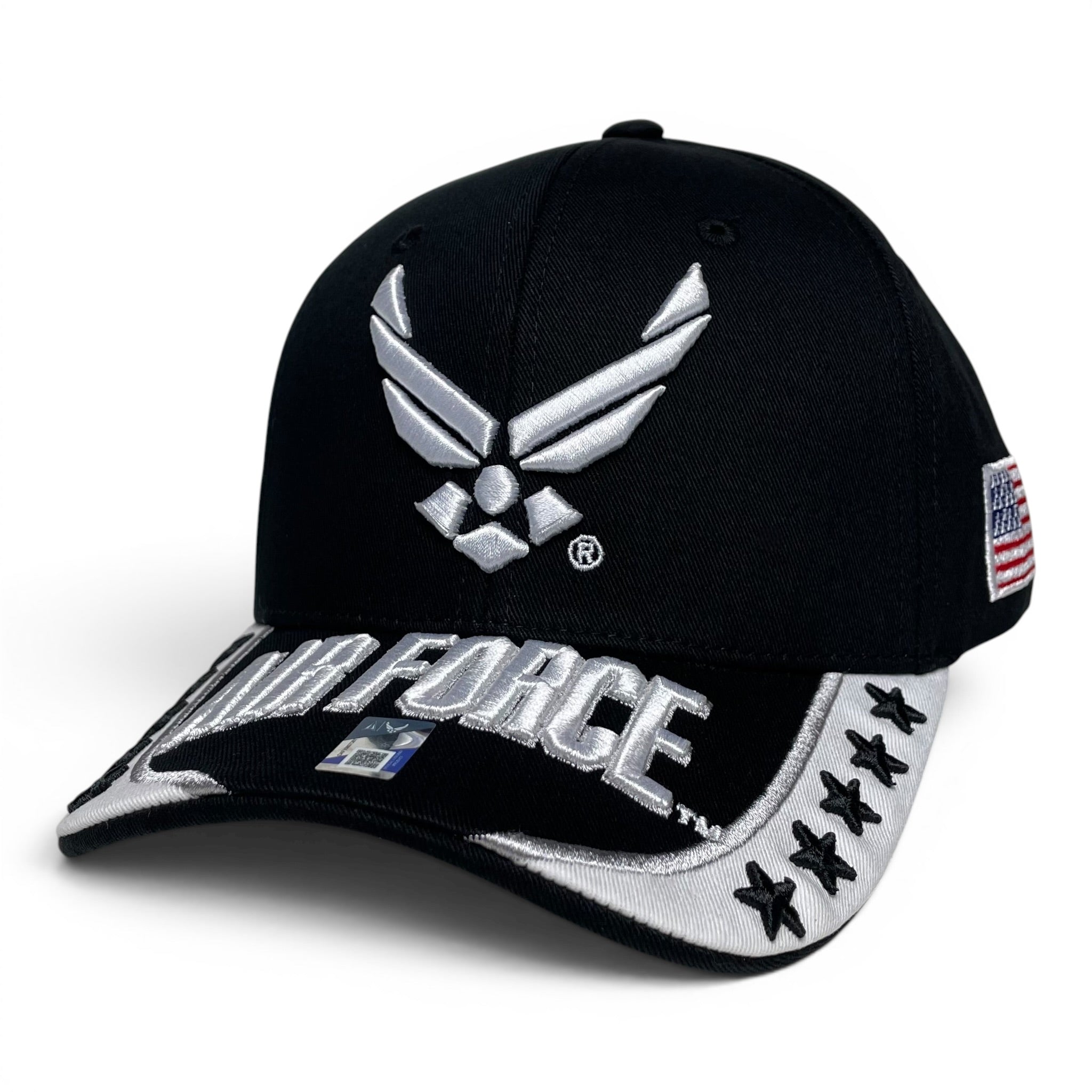 U.S. Air Force 3D Embroidered Baseball Cap Official Licensed Military Hat Black