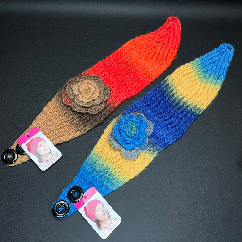 Set of 2 Women's Multicolor Knitted Winter Headband