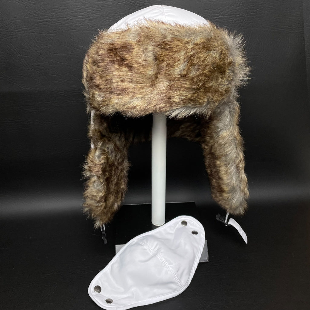 Winter Fur Ear Flap Hat Trapper Chic Russian Trooper Ski Cap Face Mask