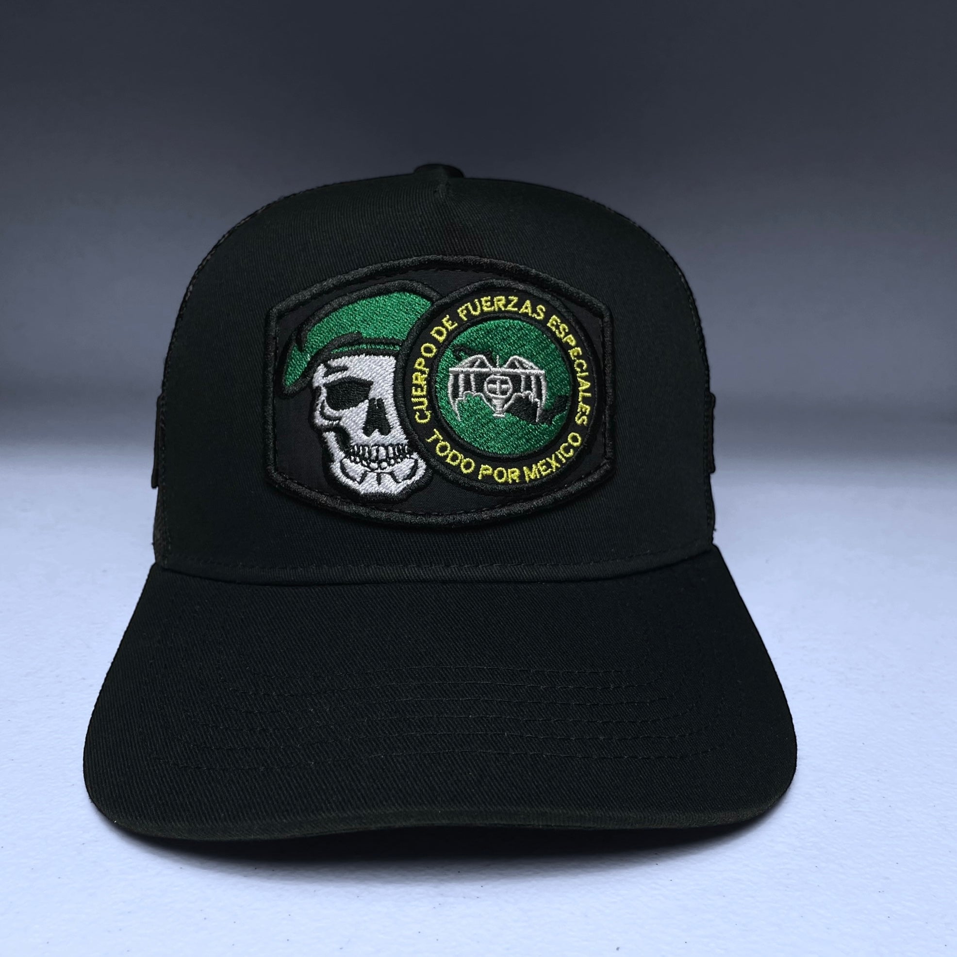 GAFES Mexico Fuerzas Especiales Camo Snapback Hat with PU Leather Brim