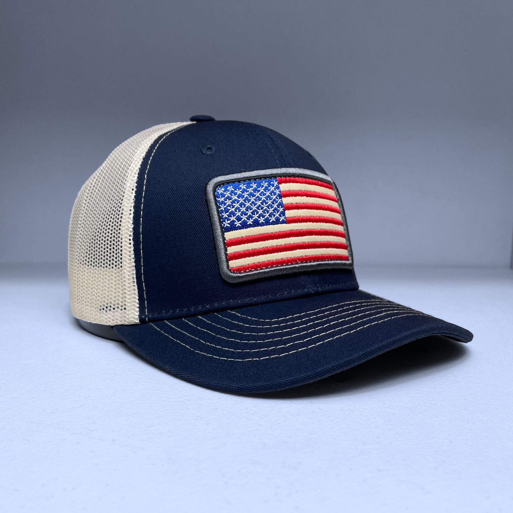 American USA Embroidered Flag Snapback Trucker Hat